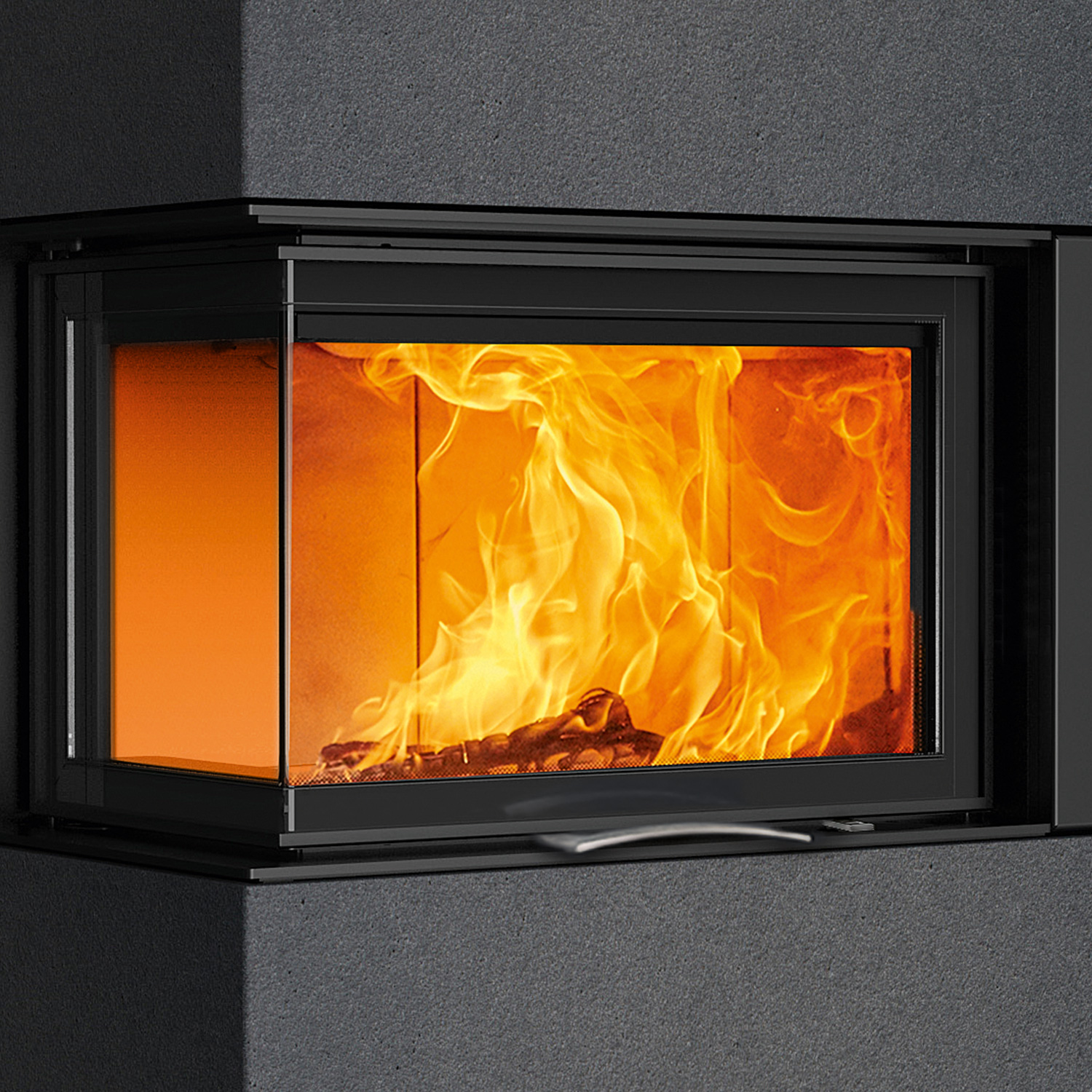 Austroflamm Sam 2.0 Kaminbausatz Eckverglasung links mit Schiebetür Beton Anthrazit Austroflamm Sam 2.0 Kaminbausatz Eckverglasung links mit Schiebetür Beton Anthrazit