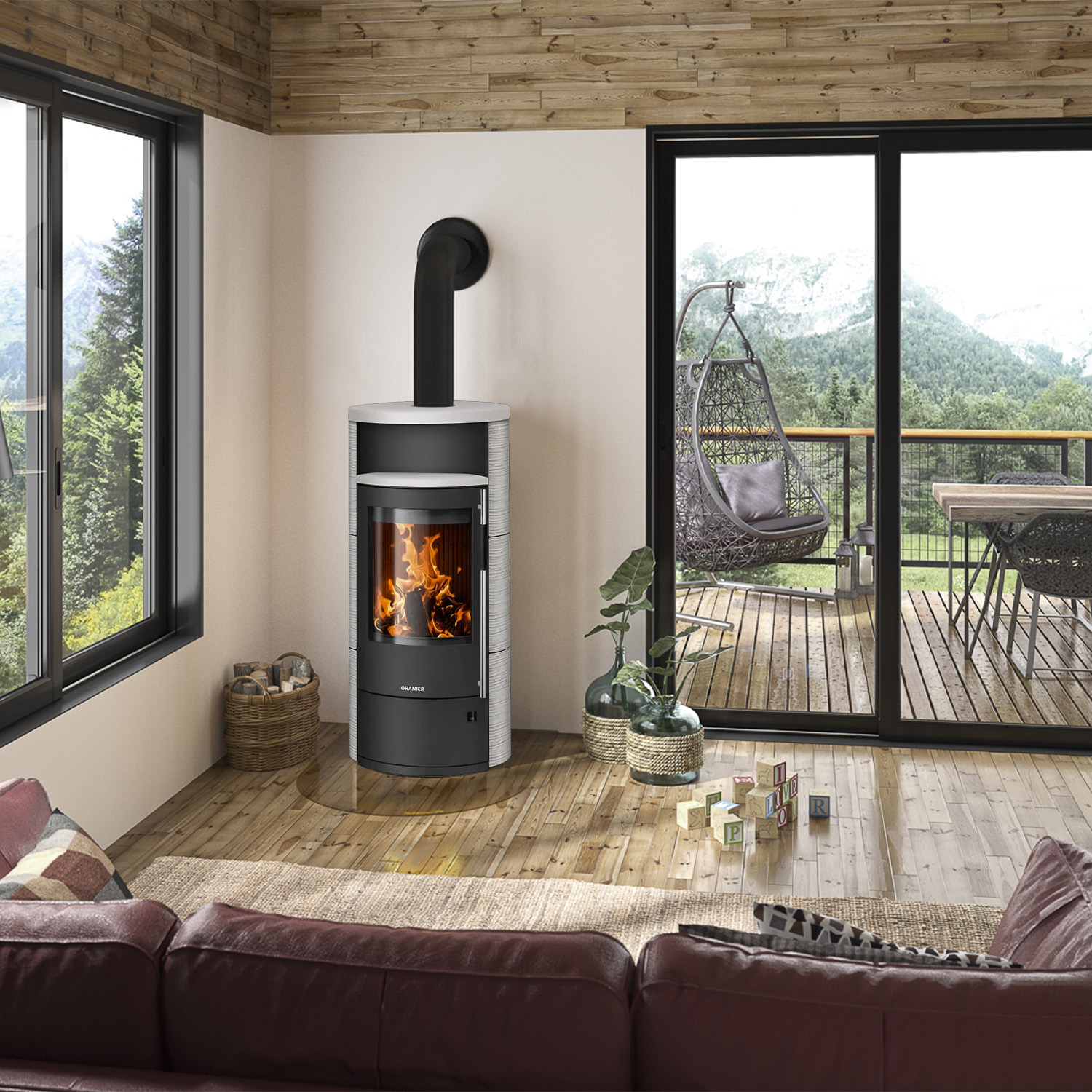 Oranier Polar Neo 8 Kaminofen Keramik Seidenweiß