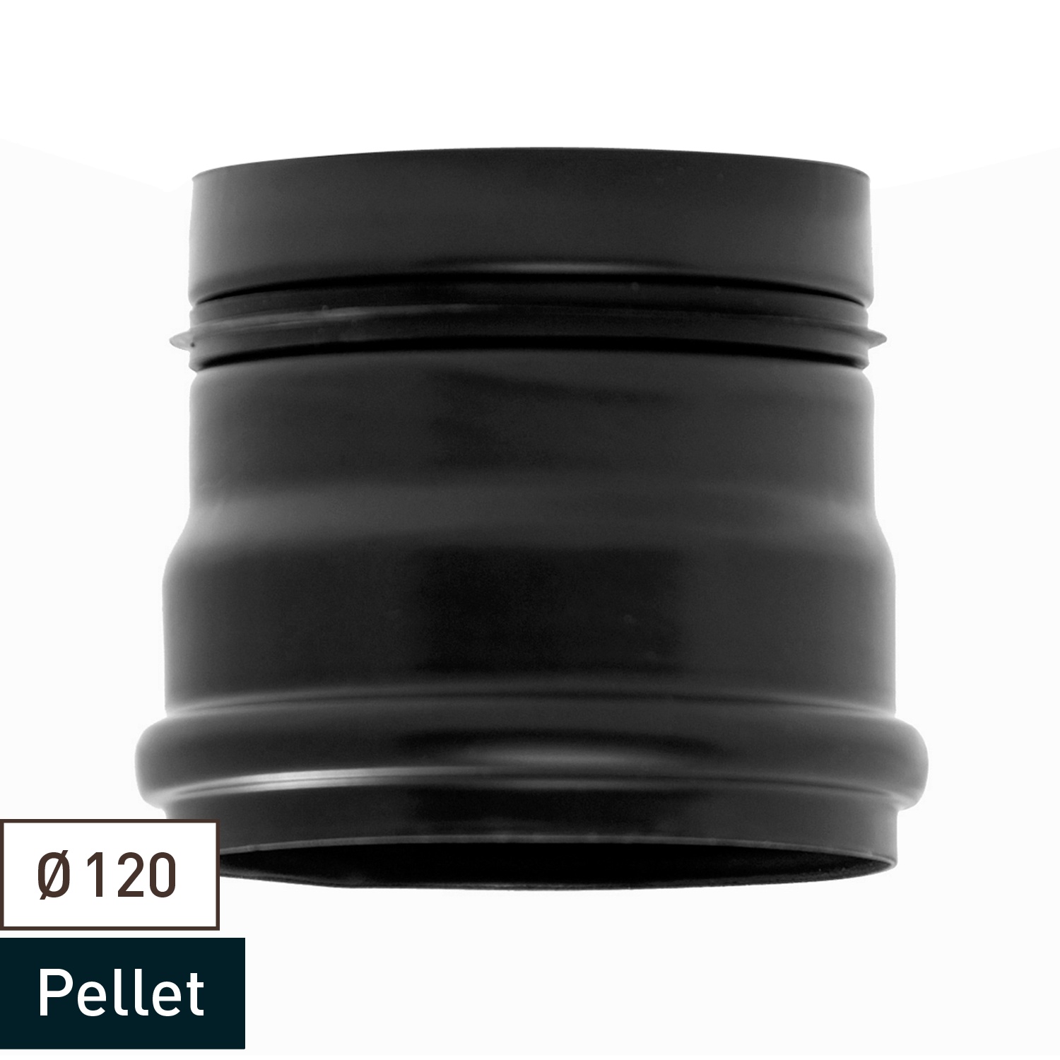 Raik Pelletrohr / Ofenrohr 120mm - Ofenanschlussstück schwarz
