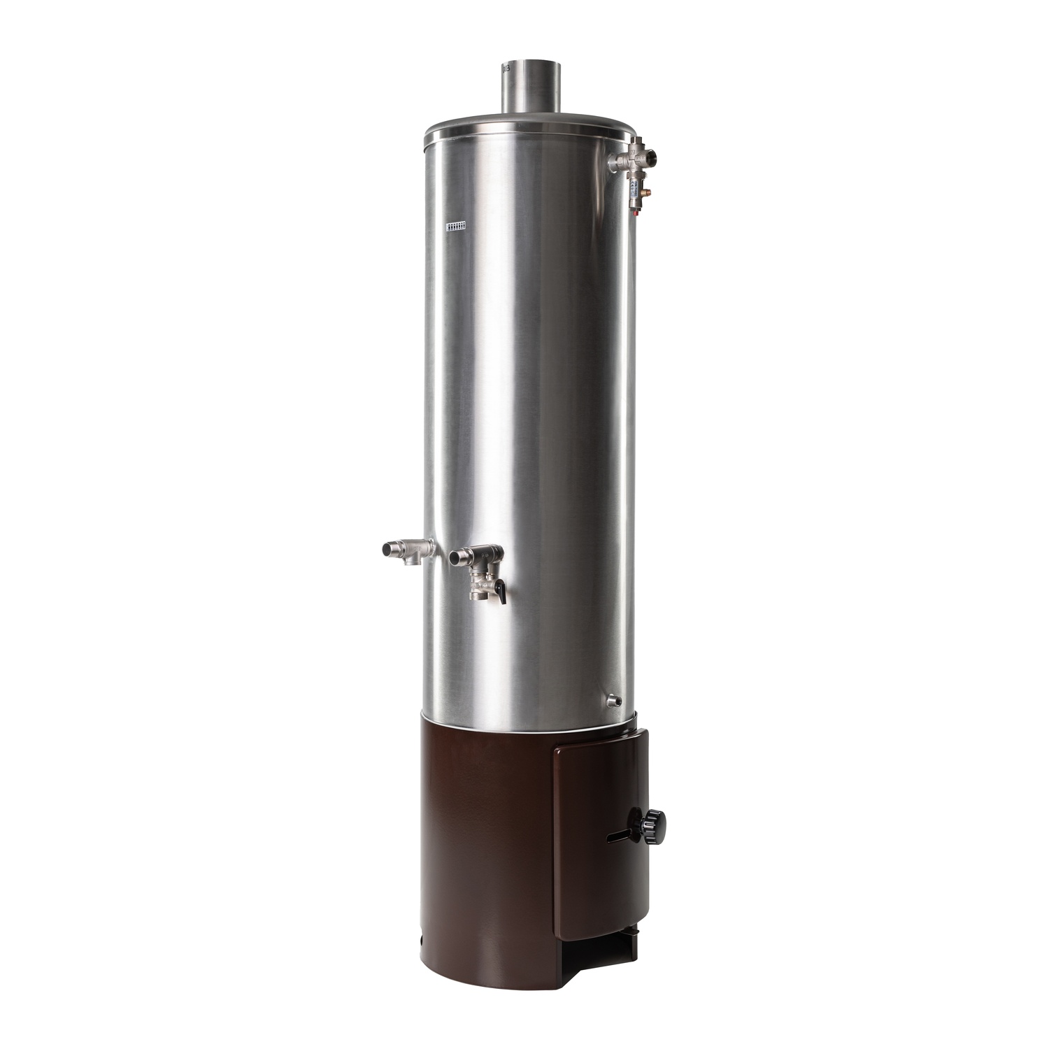 Wittigsthal Badeofen druckfest D100 - Oberofen Edelstahl 100L, Unterofen 100/6 braun, ohne MB