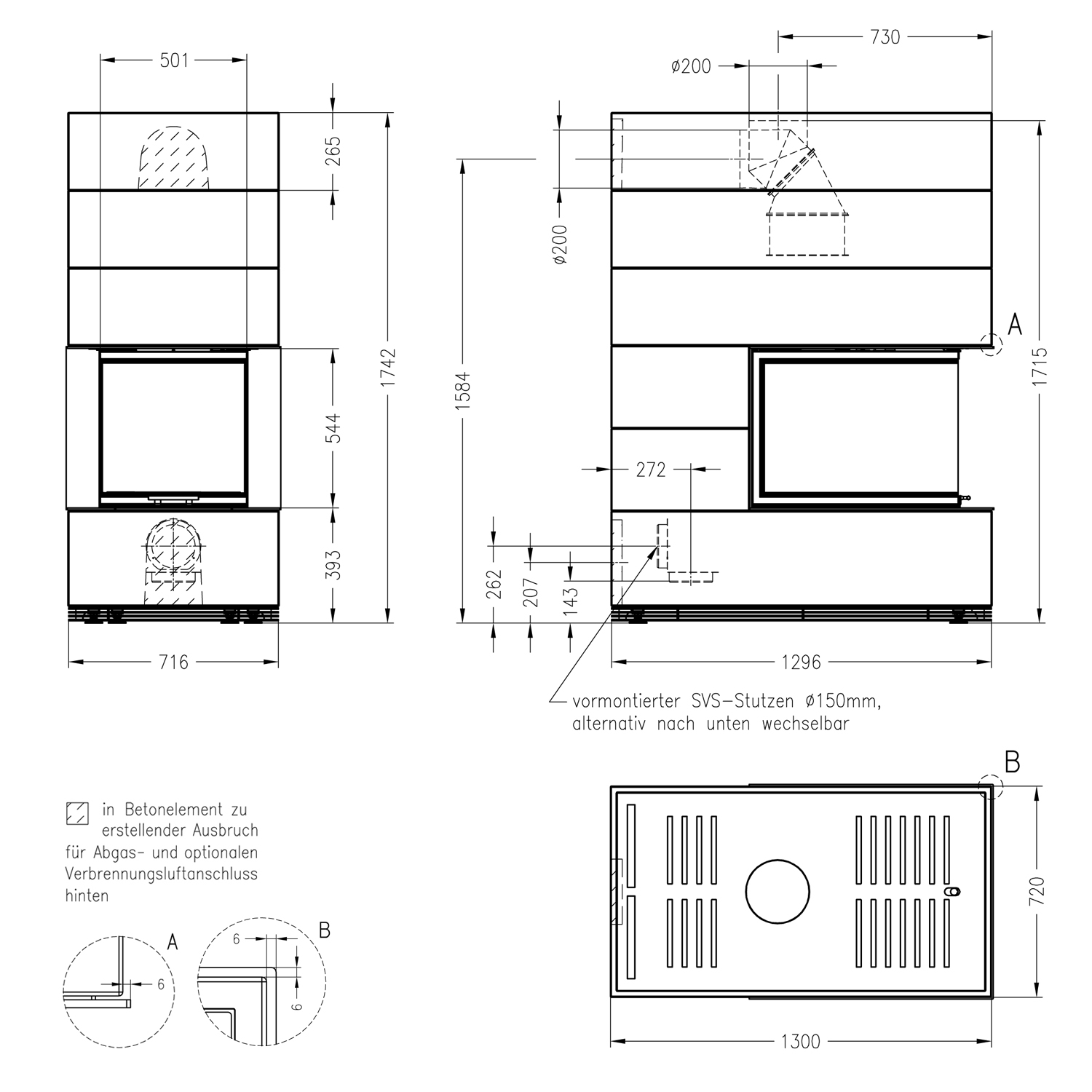 Spartherm Kaminbausatz SIM 1/3/Arte U-70h-4S Natur Spartherm Kaminbausatz SIM 1/3/Arte U-70h-4S Natur