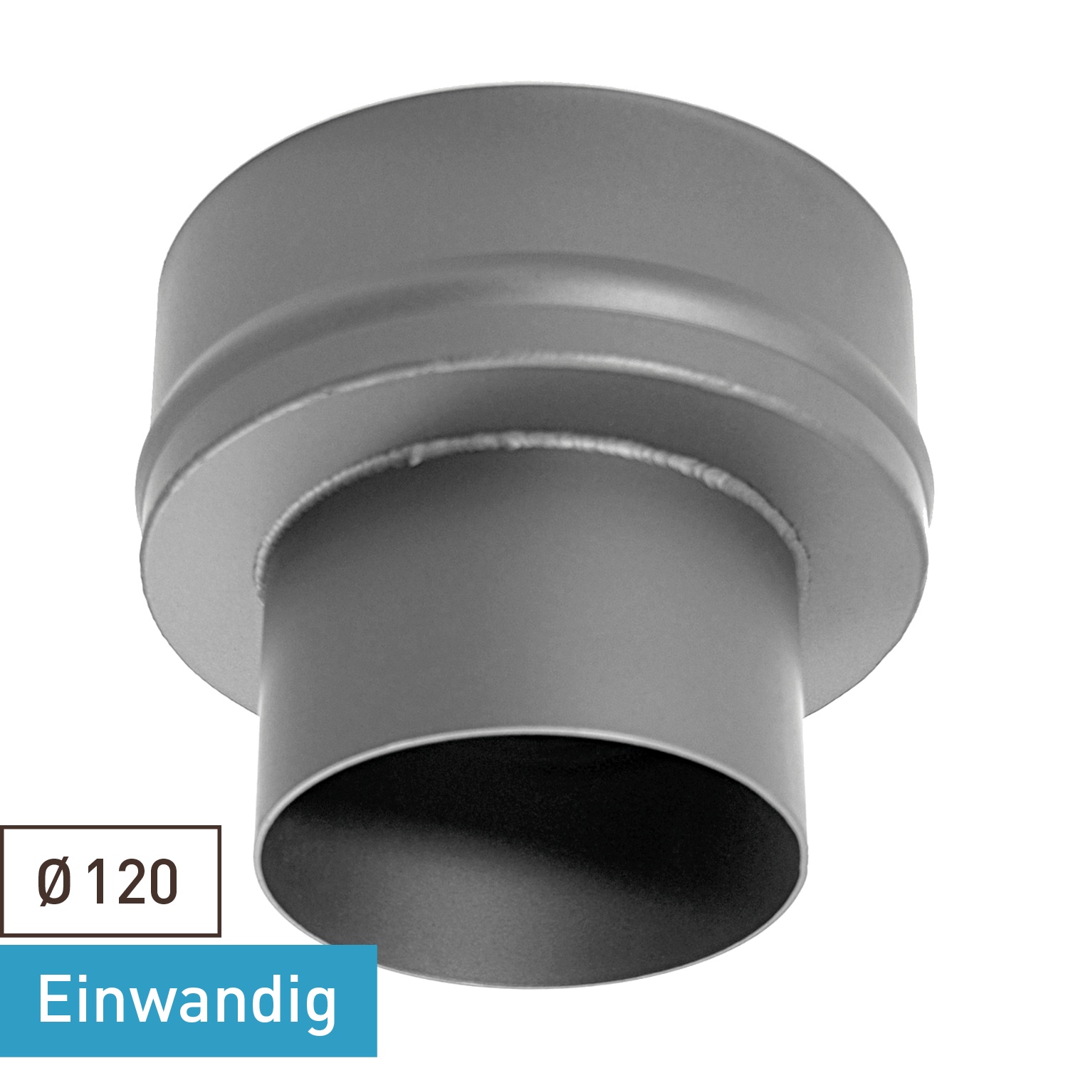 Raik Rauchrohr / Ofenrohr Erweiterung 120mm - 200mm gussgrau