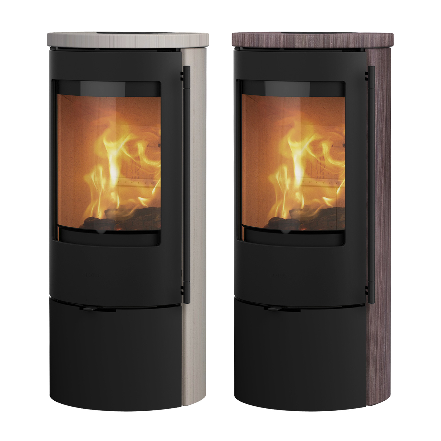 Lotus Prestige Basic S Kaminofen Coffee Stone, Korpus Schwarz, Rauchrohranschluss oben