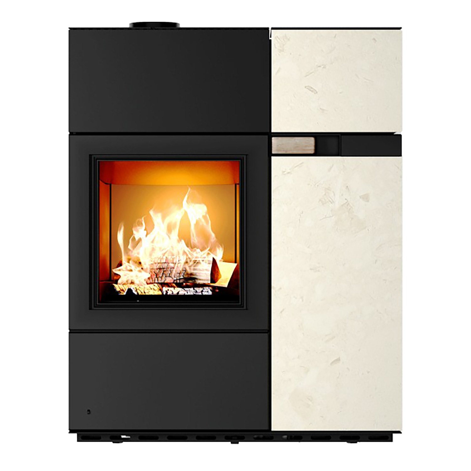 Austroflamm Quadra Duo Pelletofen Stein Velvet Ivory