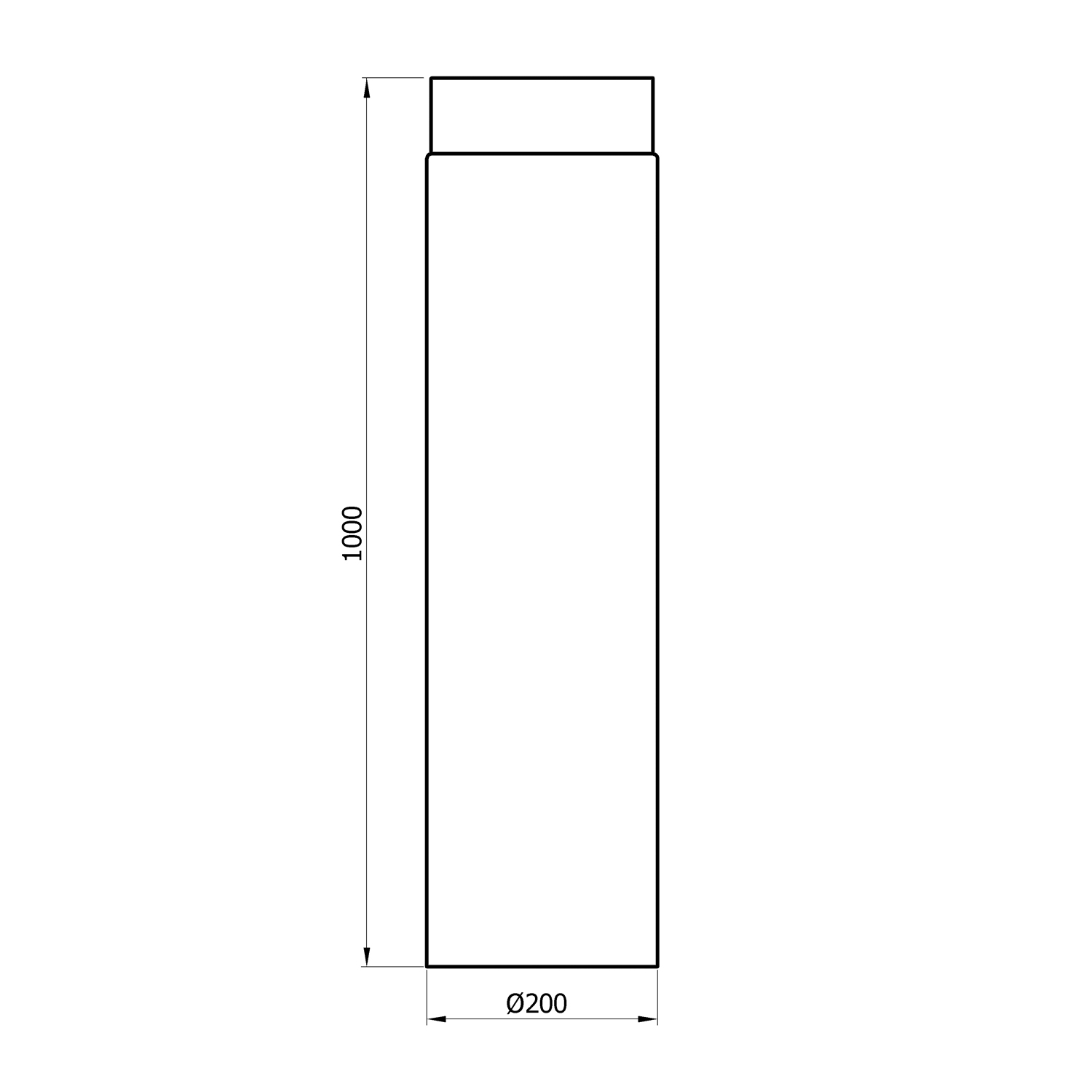 Raik Basic Längenelement 200mm schwarz L: 1000mm für Rauchrohr / Ofenrohr