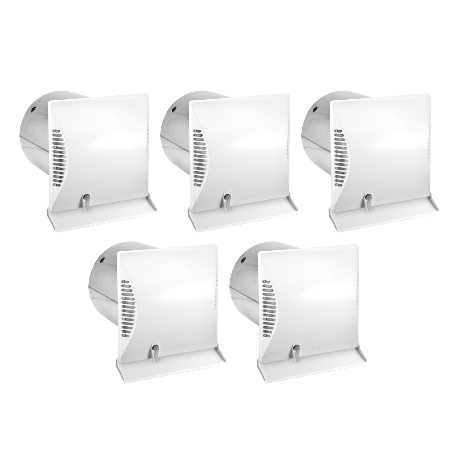 Dimplex DL 50 WH2 Wohnraumlüftungsgerät + DL 50 R Wandhülse rund - 5er Set