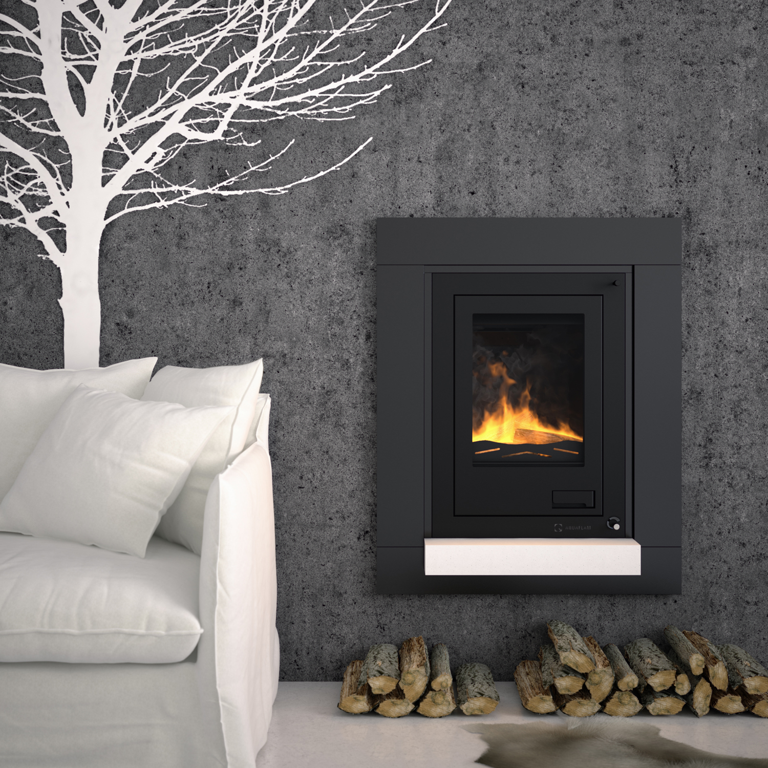 Aquaflam 7 Flat Basic Wasserführender Kamineinsatz Aquaflam 7 Flat Basic Wasserführender Kamineinsatz