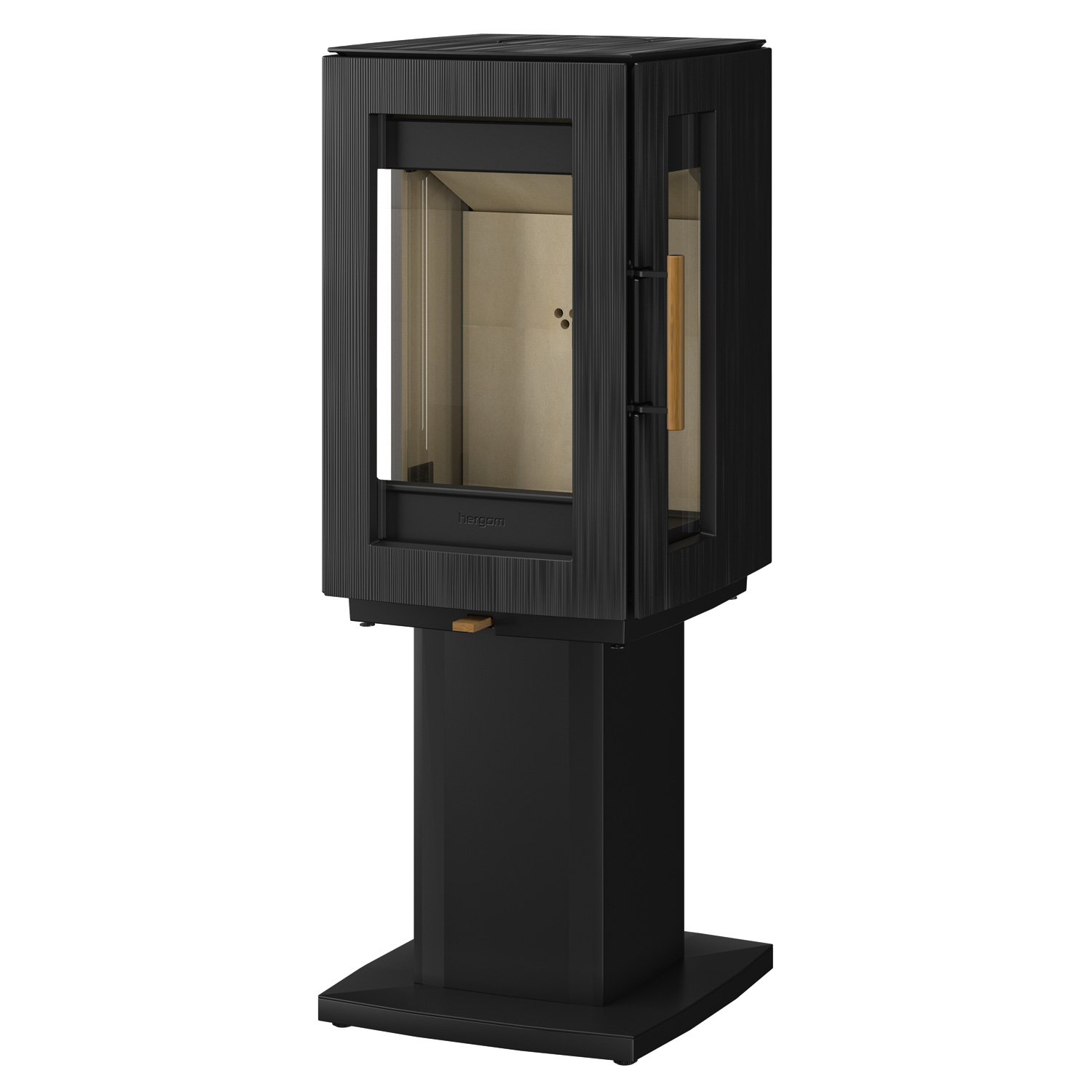 Hergom Glow Kaminofen Gusseisen Schwarz mit Standfuß Hergom Glow Kaminofen Gusseisen Schwarz mit Standfuß