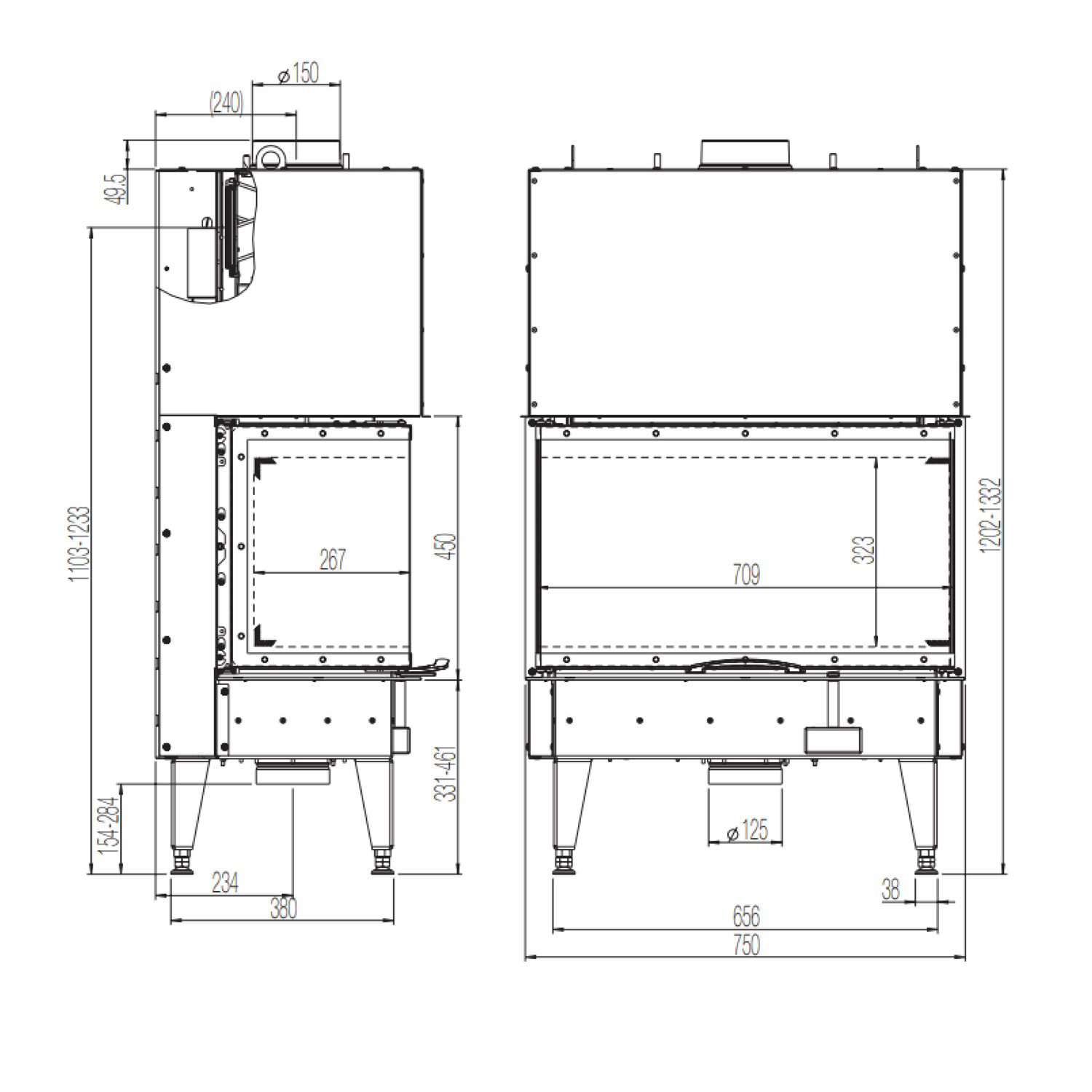 Austroflamm 75 x 35 x 45 S3 2.0 Kamineinsatz