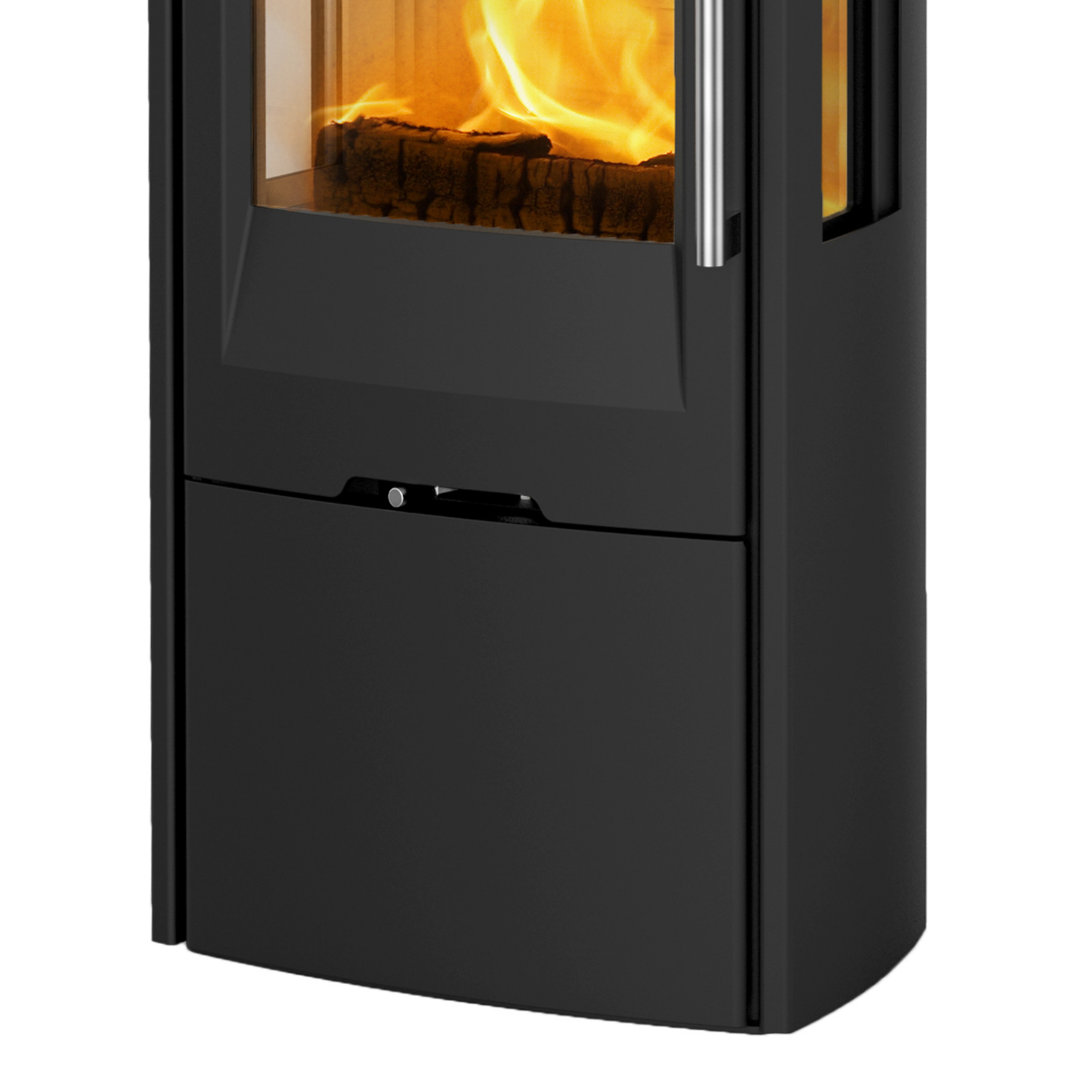 TermaTech TT30G Kaminofen Stahl Schwarz Rauchrohr oben / hinten