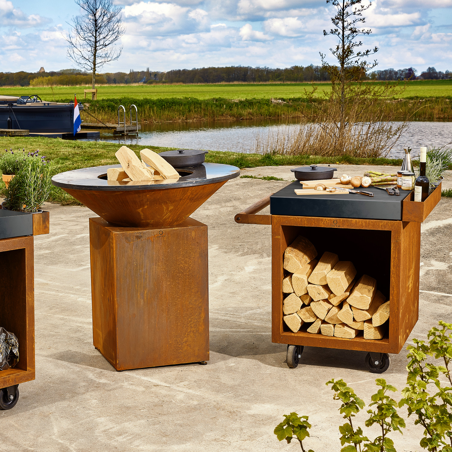 OFYR Mise en Place Table Corten 65 PRO Keramik Dunkelgrau OFYR Mise en Place Table Corten 65 PRO Keramik Dunkelgrau