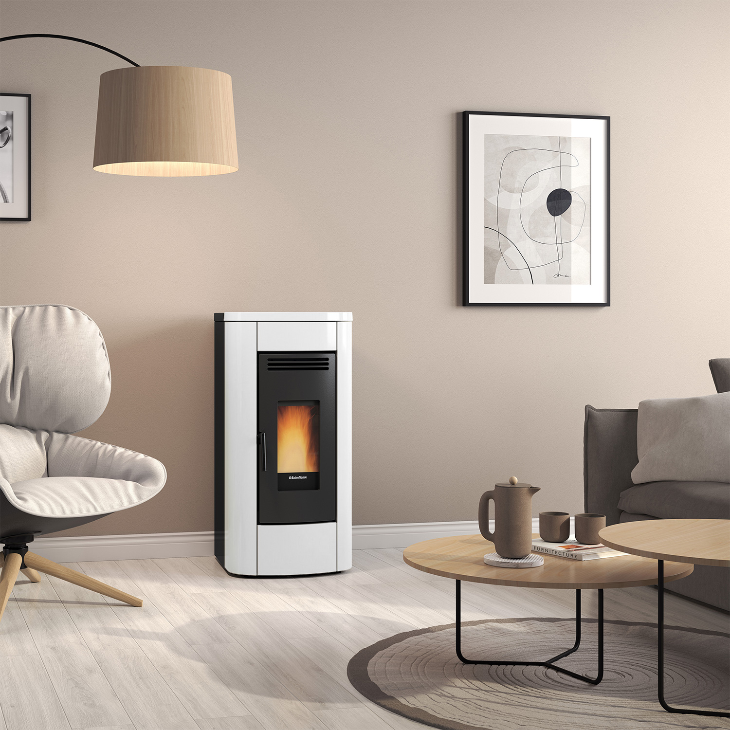 Extraflame Klaudia 5.0 Pelletofen Stahl Weiß