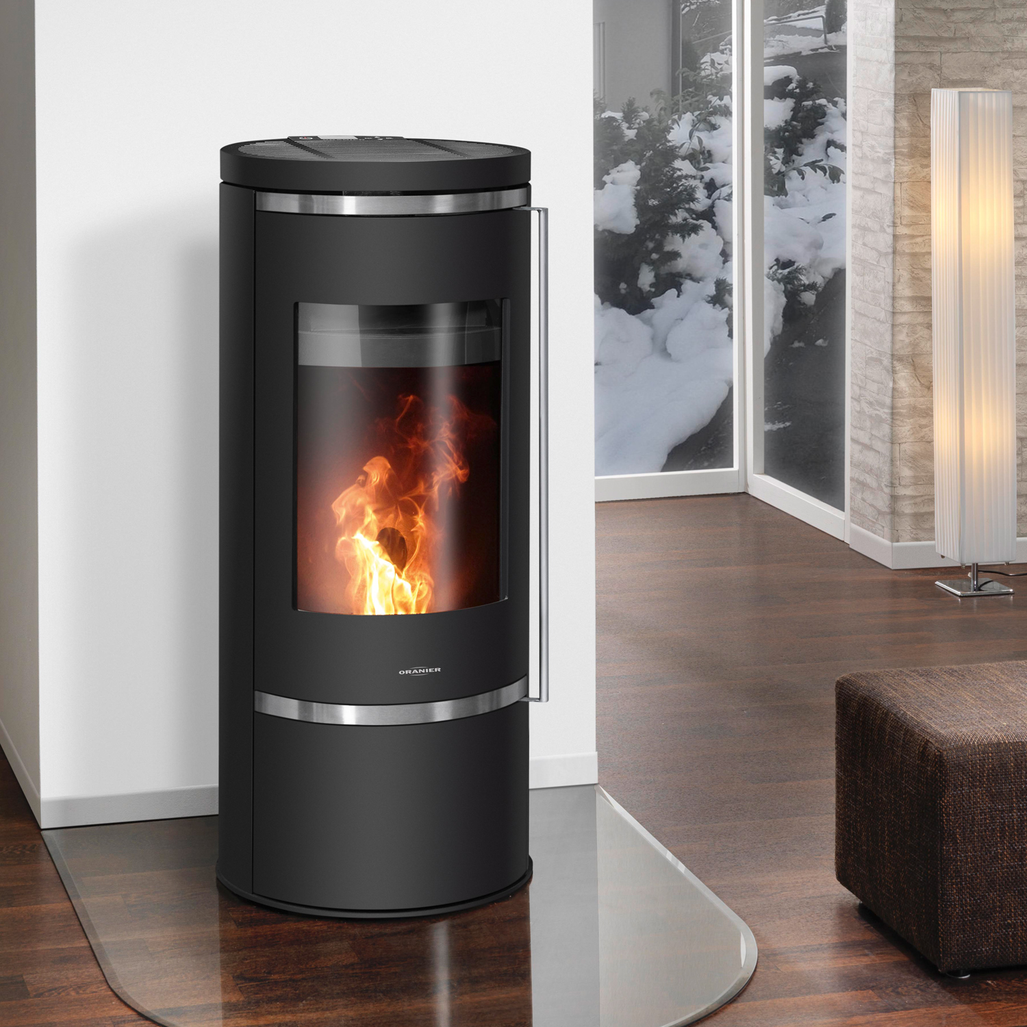 Oranier Carus Aqua 2.0 Wasserführender Pelletofen Stahl Schwarz