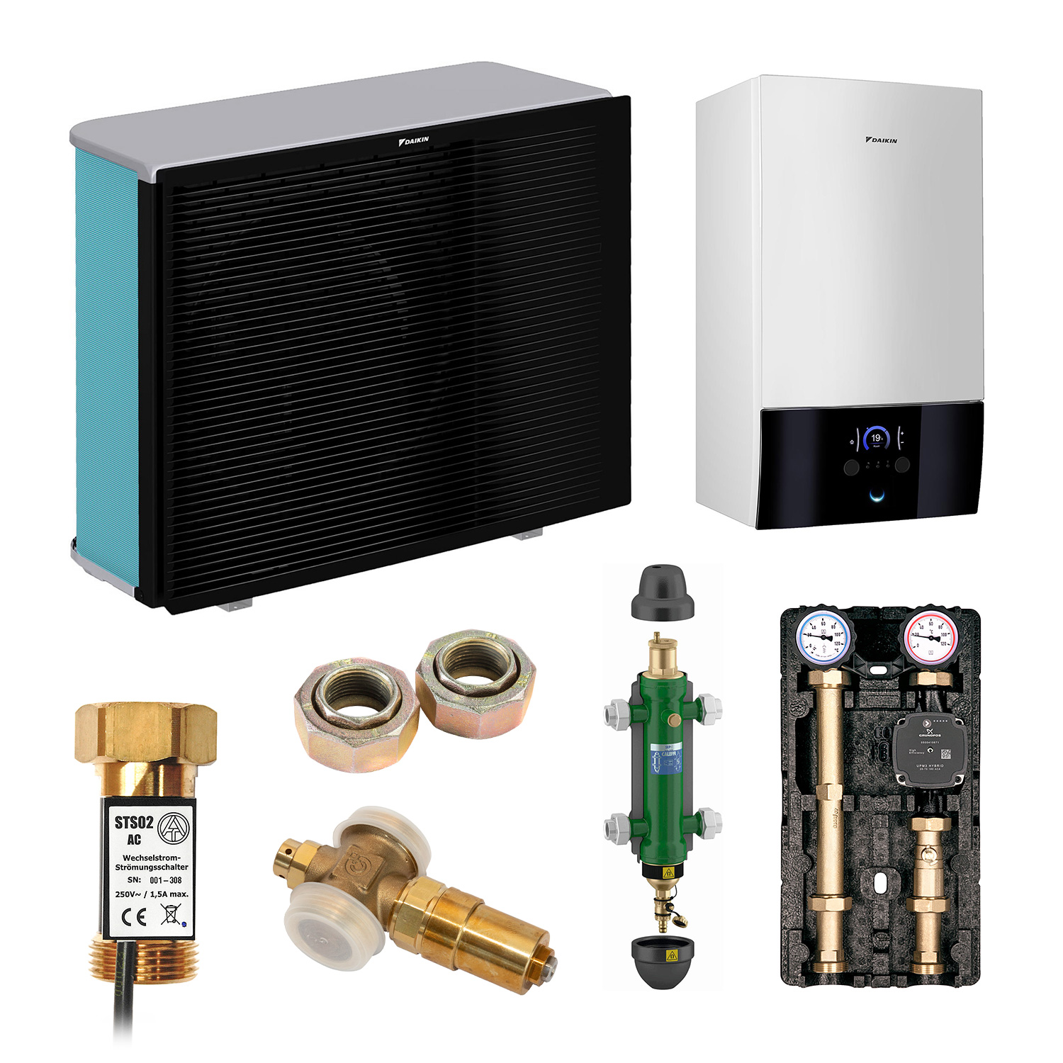 DAIKIN Altherma 3 H MT Baugröße 12 Hydrosplit-Wärmepumpe – Set 1 Heizkreis für Heizkörper ohne Trinkwarmwasserbereitung