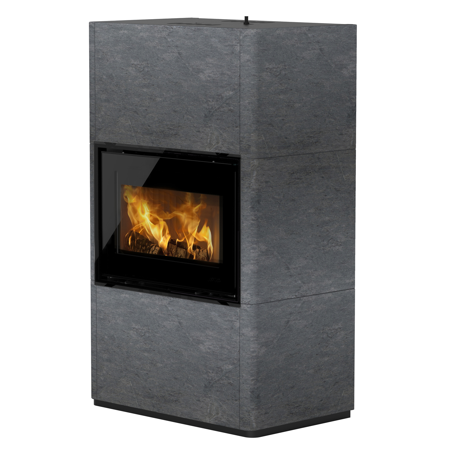 Lotus Beto 470M Kaminofen Magic Tür, Topplatte Grau, Rauchabgang hinten + 1 m³ Kaminholz gratis