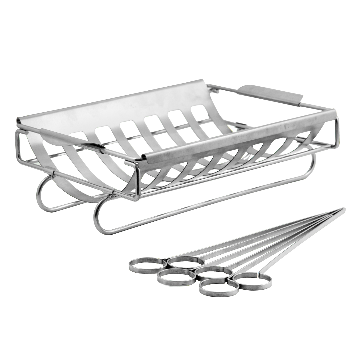 Grandhall Kebab-/Rippchenhalter mit 6 Grillspießen Grandhall Kebab-/Rippchenhalter mit 6 Grillspießen