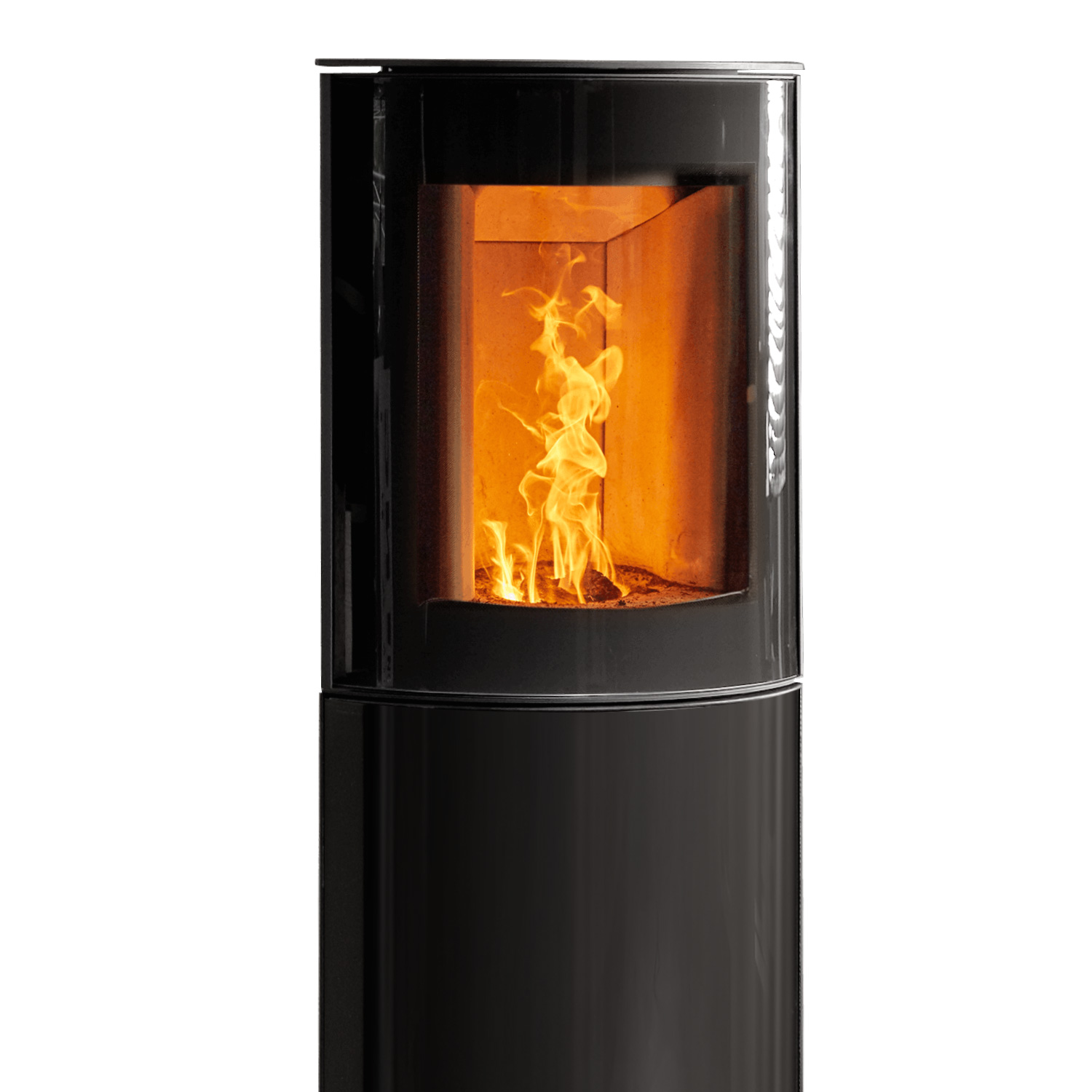 Austroflamm Mr. Wu Brikettofen Stahl Schwarz / Glasfront