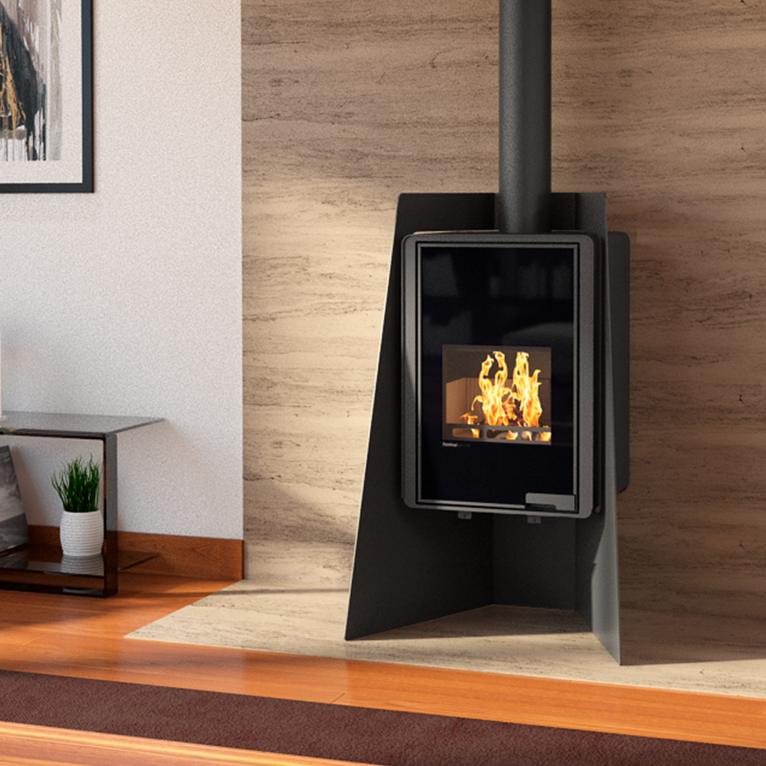 HS Flamingo Deluxe Island Kaminofen Schwarz HS Flamingo Deluxe Island Kaminofen Schwarz