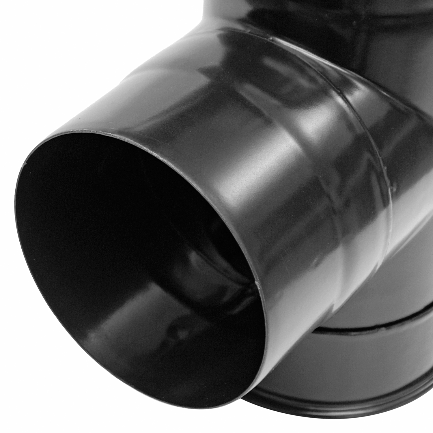 Raik Pelletrohr / Ofenrohr 120mm - Kapselknie ohne Dichtung (T-Stück) schwarz