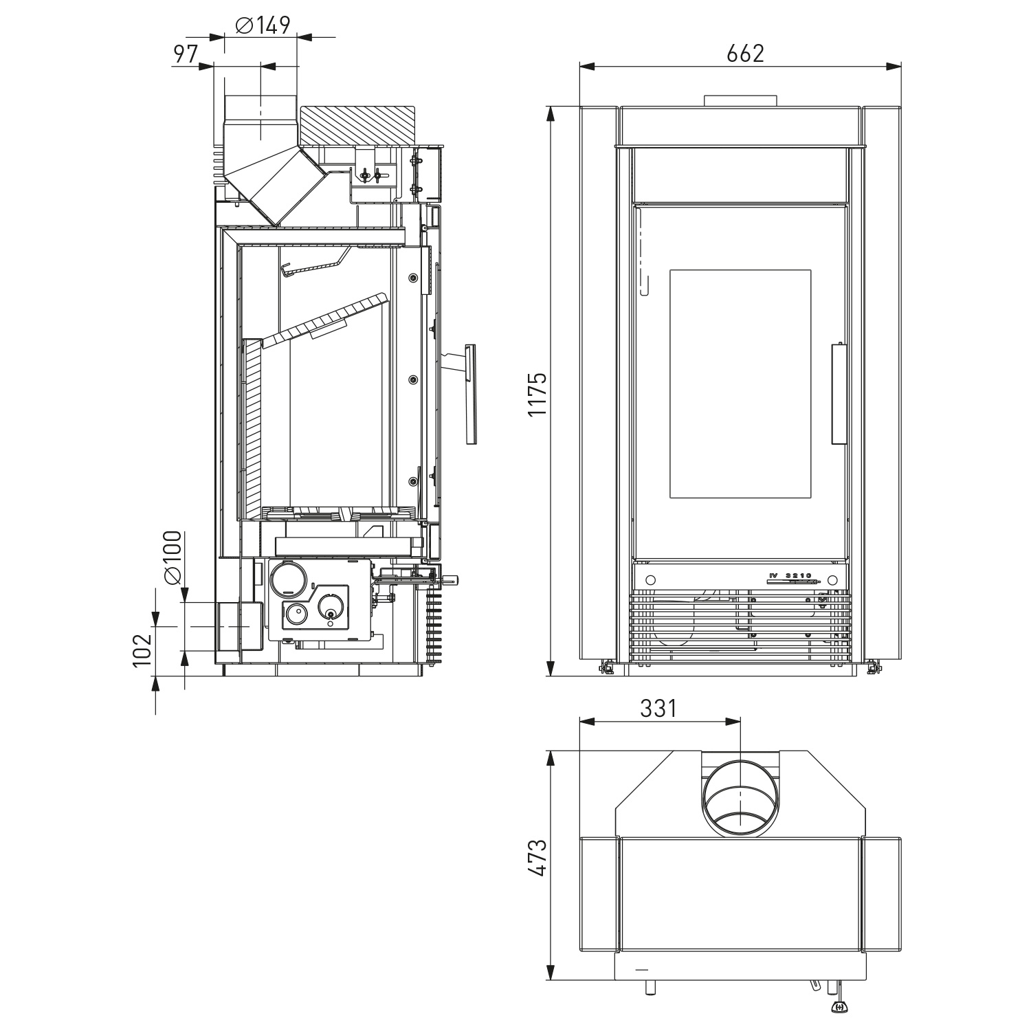Haas+Sohn Hasvik Kaminofen Perl-Anthrazit / Quarzit Grau