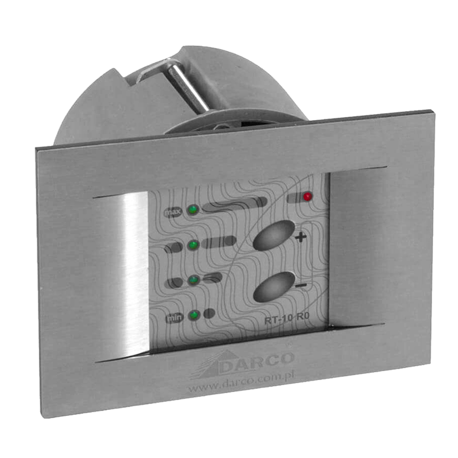 Rauchgasventilator GCK150 mit Bodenplatte + 12-Stufen-Regler Unterputz, Edelstahl