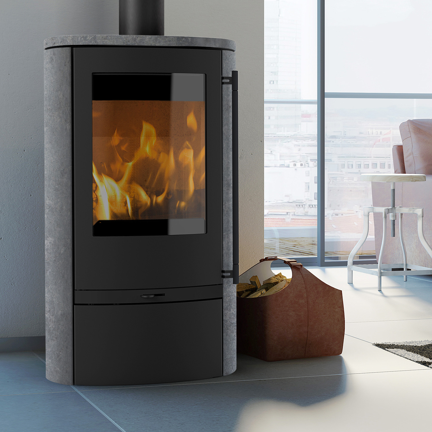 Lotus Jubilee 25 Kaminofen Stahl Schwarz / Speckstein, DIBt