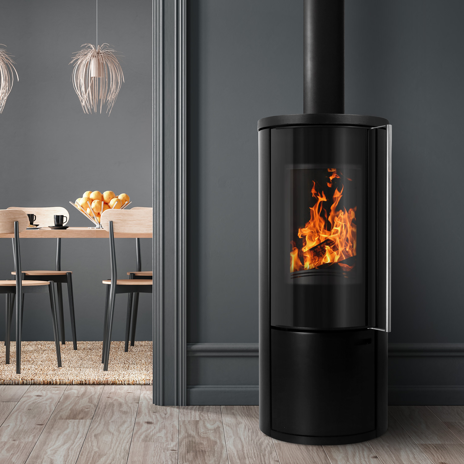 Schmitzker Fisterra Cristal Kaminofen Stahl Schwarz, Frontglas Schmitzker Fisterra Cristal Kaminofen Stahl Schwarz, Frontglas