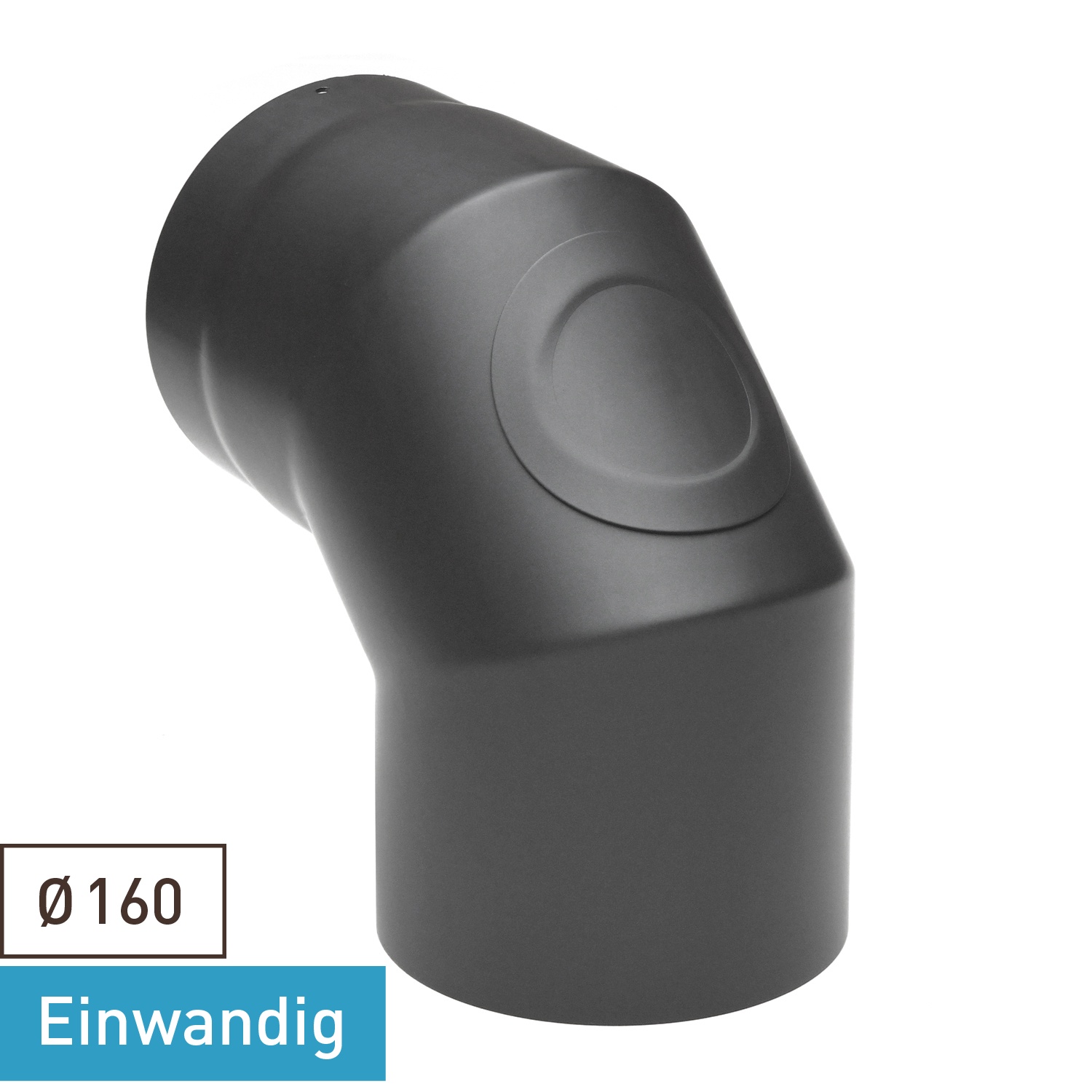 Raik Basic Rauchrohrbogen 160mm gussgrau 90° mit Tür für Rauchrohr / Ofenrohr