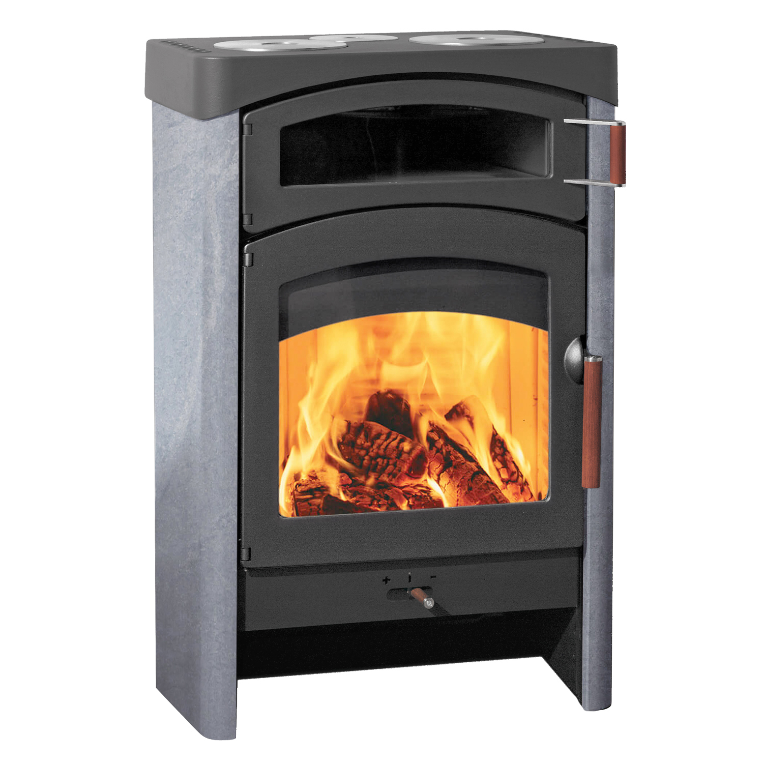 Austroflamm Pallas Back Kaminofen Speckstein + 1 m³ Kaminholz gratis