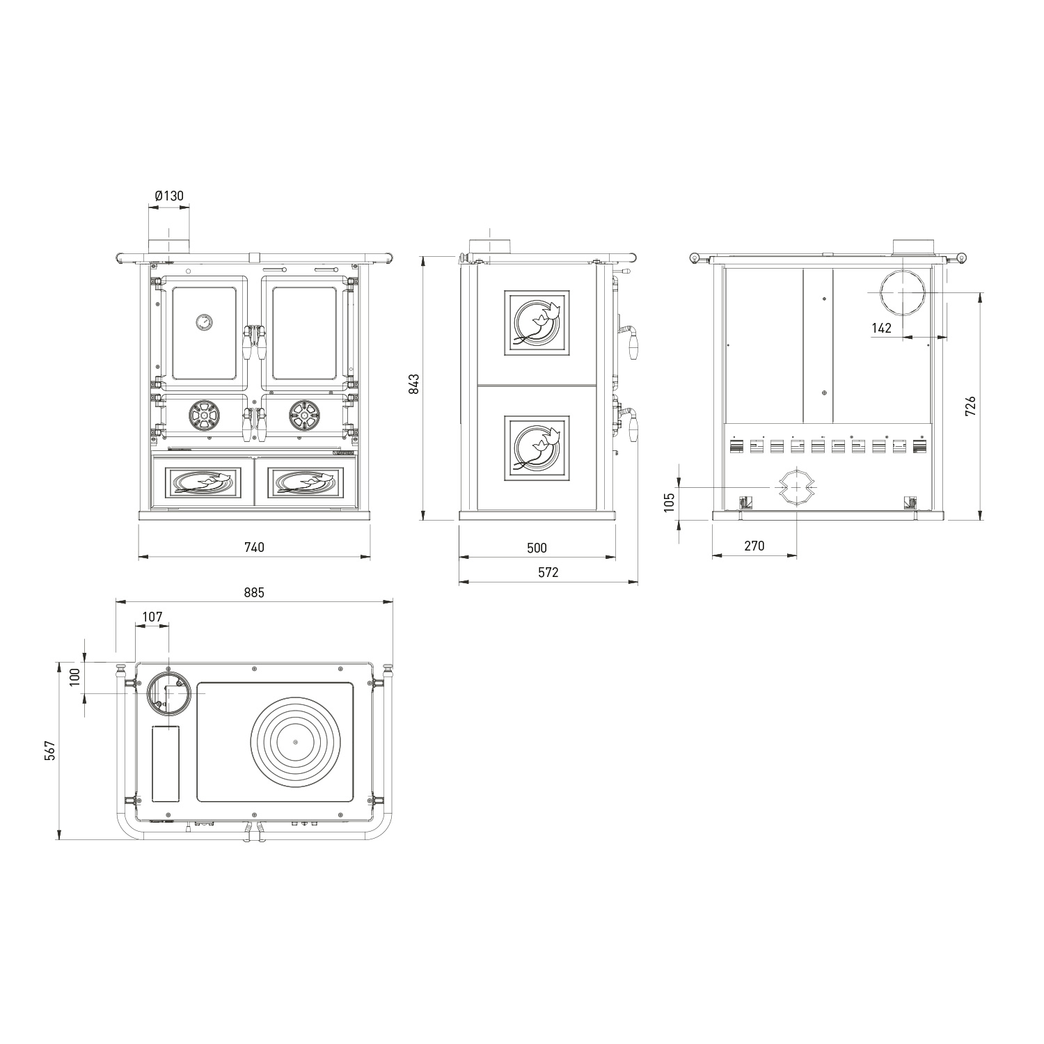 La Nordica Rosetta SX.16 Küchenofen Liberty Panna