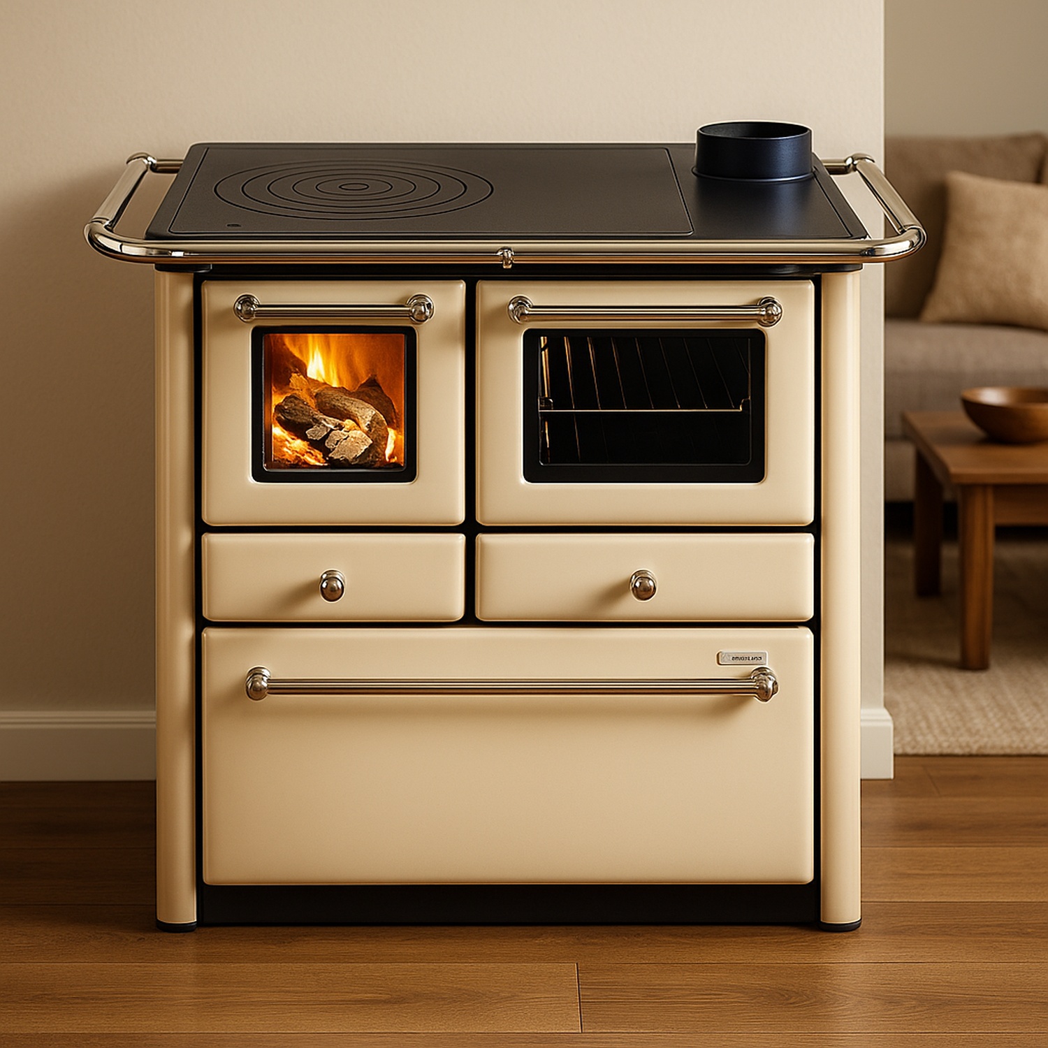 Westminster Holzherd K 85 F II Cappuccino Rauchrohranschluss rechts