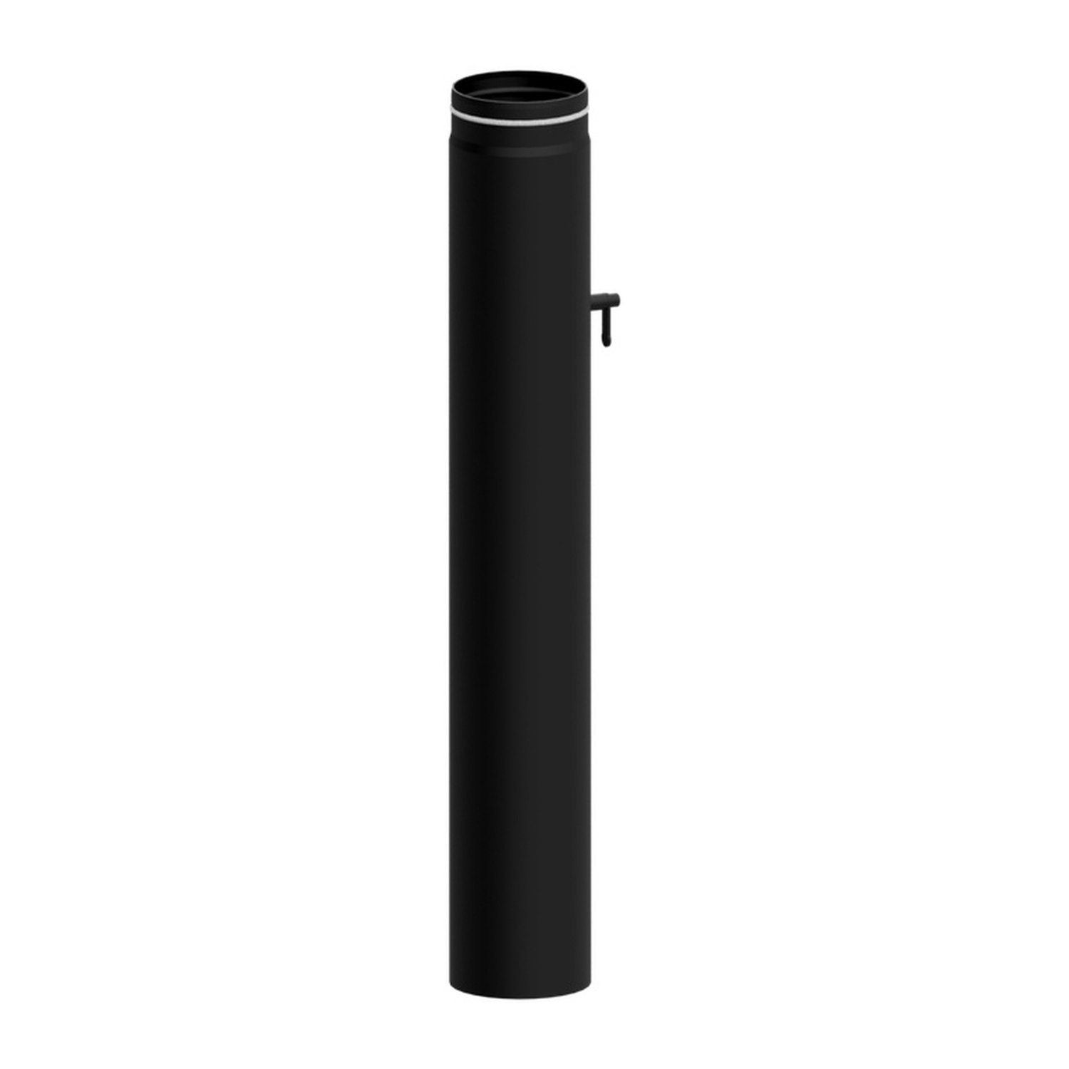 Raik Rohr LS Durchmesser 150x1000x2,00mm eingezogen mit eingelegter Tür mit Drosselklappe schwarz
