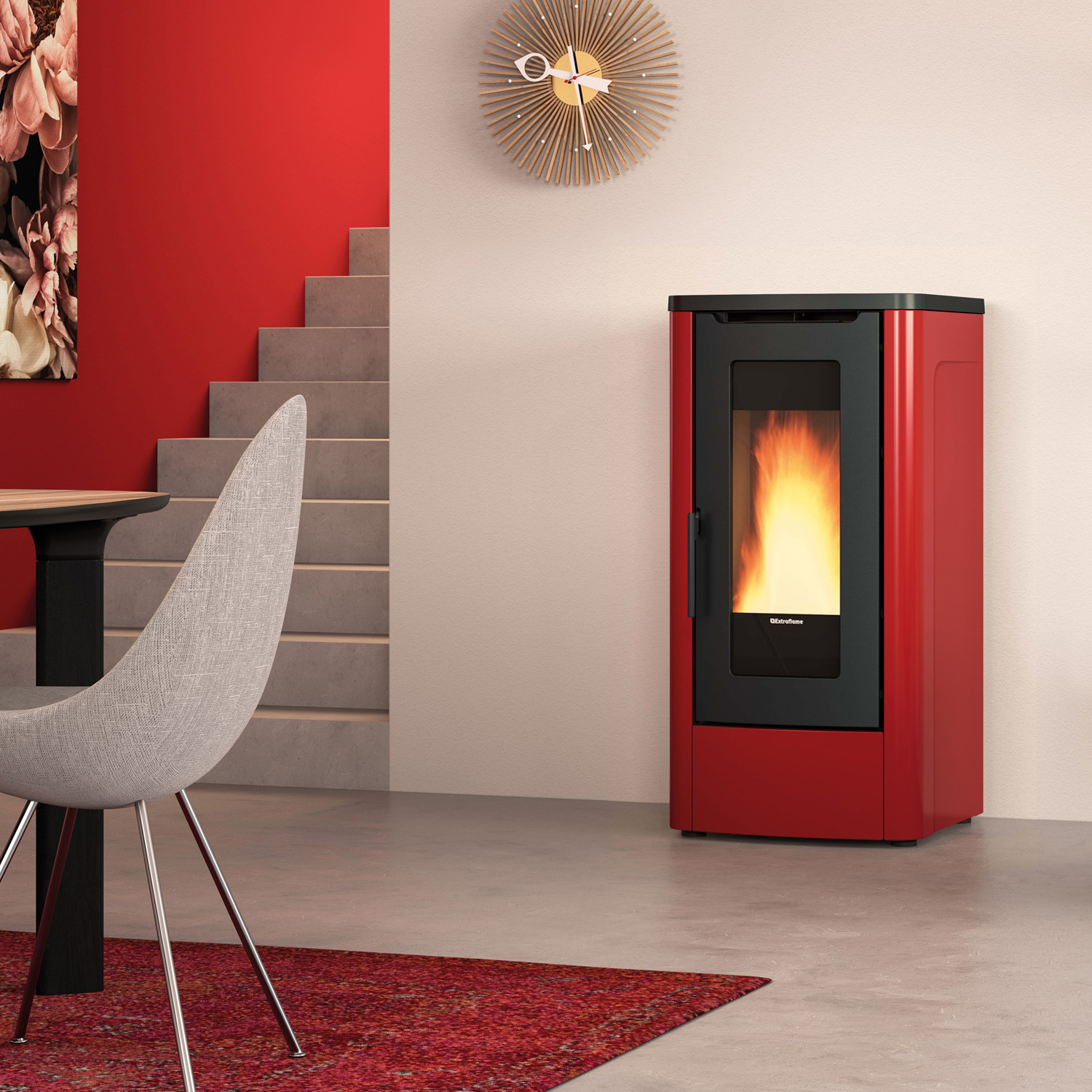 Extraflame Dahiana Plus VFS Pelletofen Stahl Bordeaux Extraflame Dahiana Plus VFS Pelletofen Stahl Bordeaux