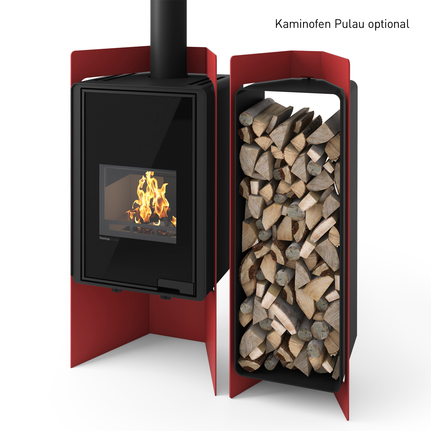 HS Flamingo Deluxe 4 Holzregal Rot HS Flamingo Deluxe 4 Holzregal Rot