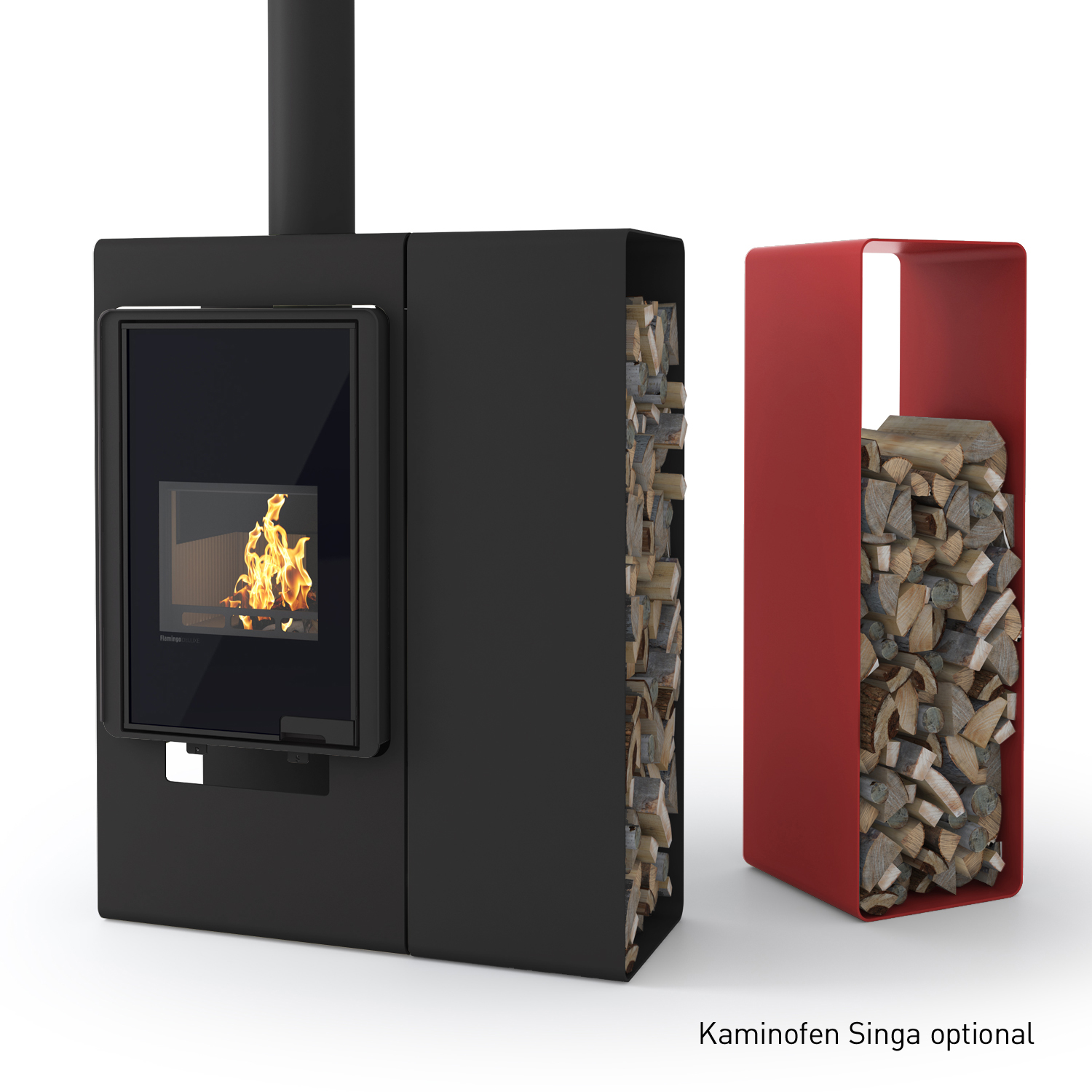 HS Flamingo Deluxe 2 Holzregal Rot HS Flamingo Deluxe 2 Holzregal Rot