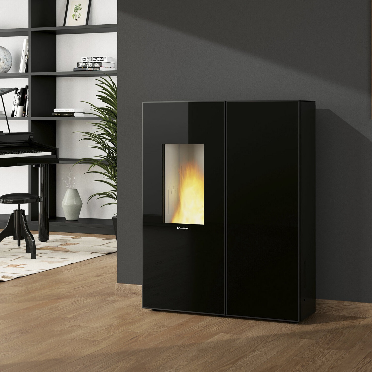 Extraflame SHARON PLUS CRYSTAL - schwarz Pelletofen EVOLUTION LINE