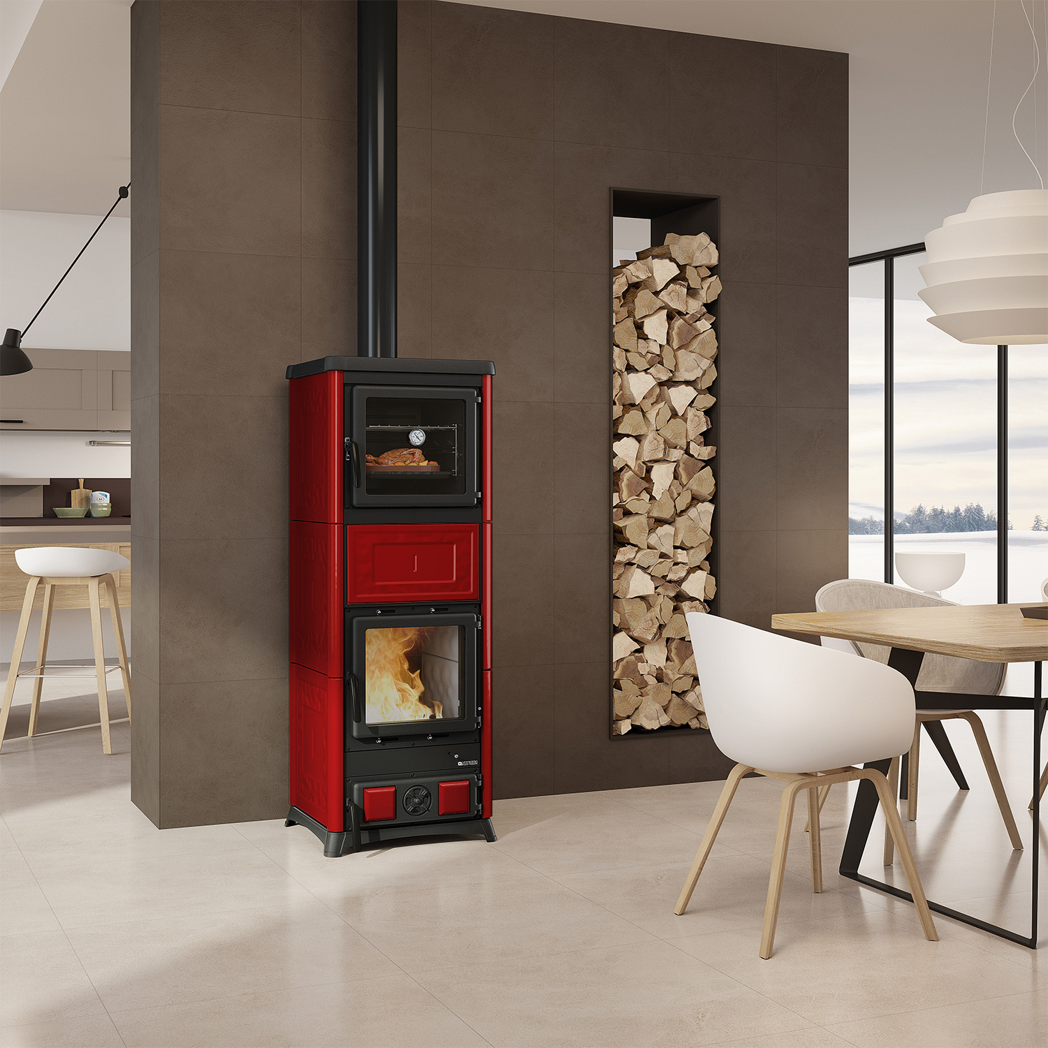 La Nordica Prestige Line Nova Forno 16 Kaminofen Bordeaux