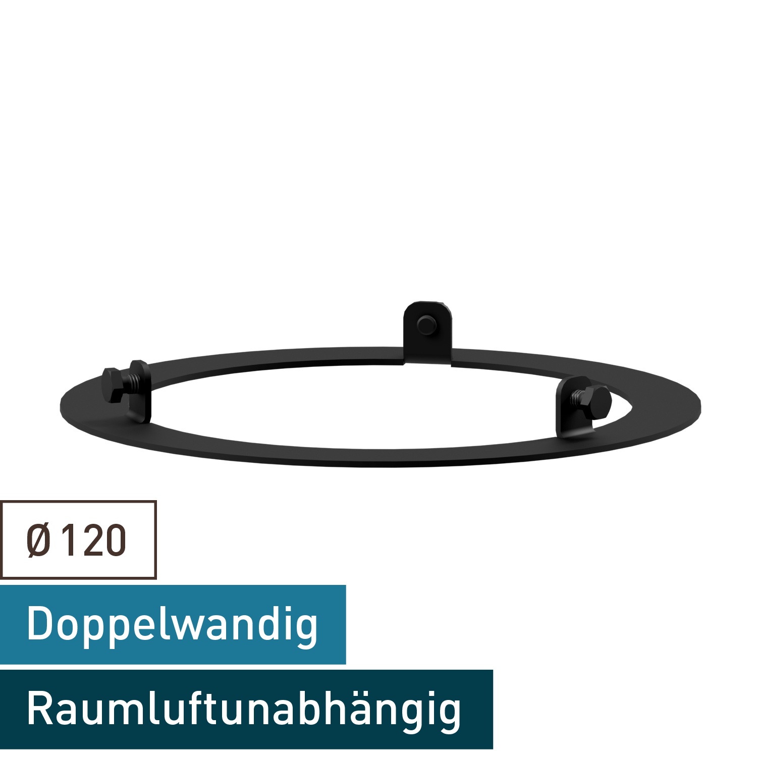 Raik Lifestyle DUO Abdeckring 120mm schwarz für Rauchrohr / Ofenrohr