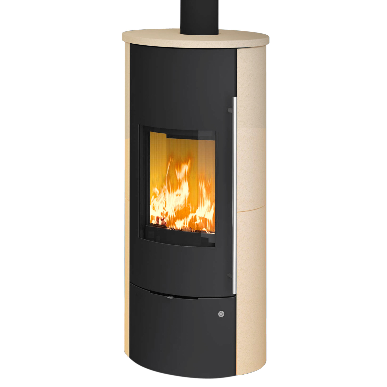 Olsberg Tolima Aqua II Compact Wasserführender Kaminofen Stahl Schwarz | Keramikverkleidung Ahorn