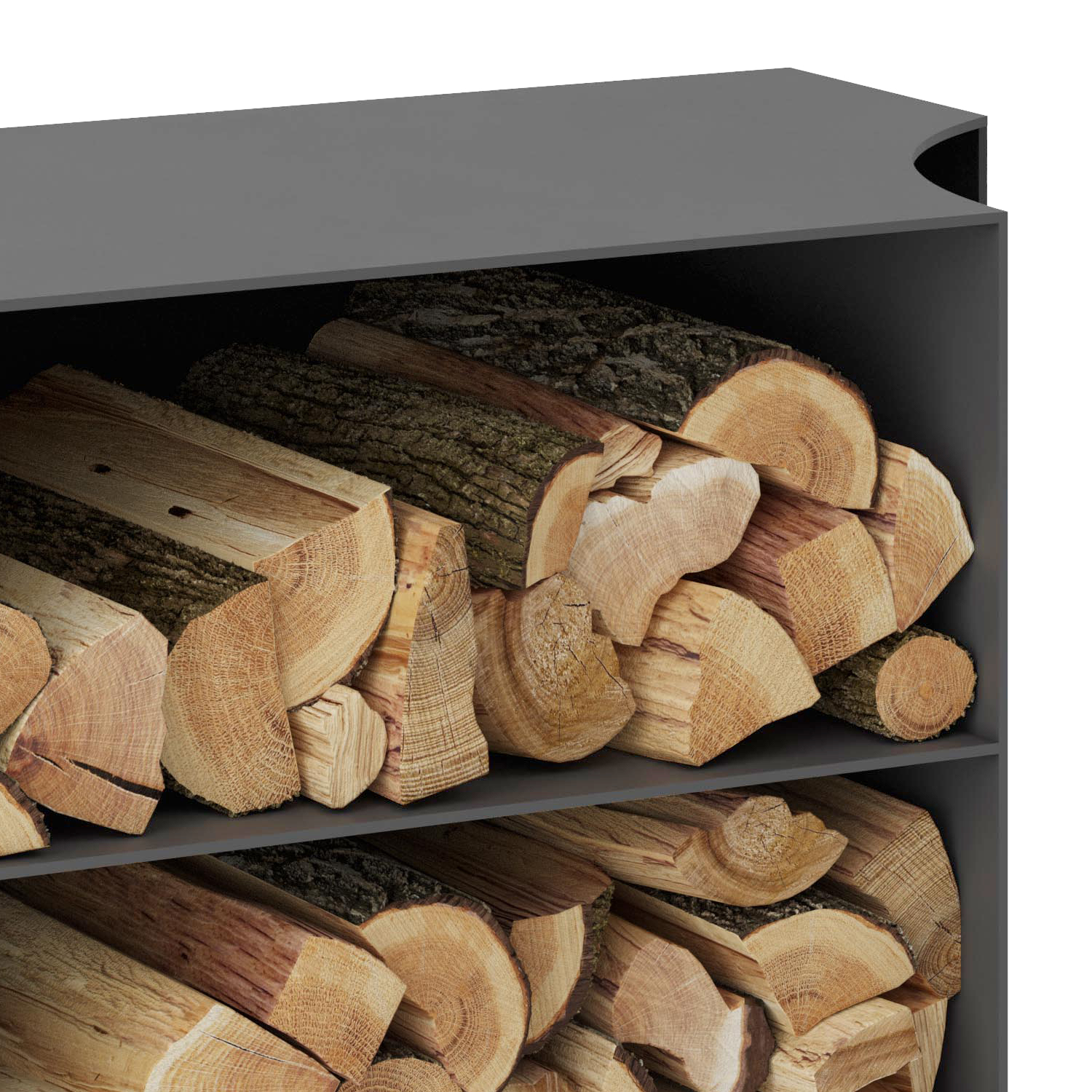 Spartherm Holzfach für Passo XS seitlich links Titan