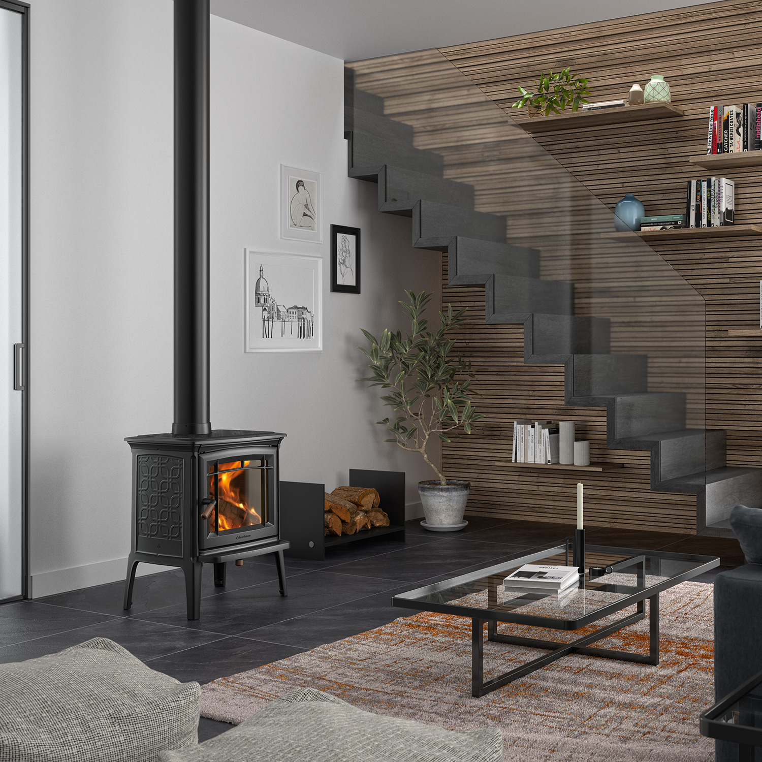 Hergom Craftsbury HF Kaminofen Gusseisen Schwarz Hergom Craftsbury HF Kaminofen Gusseisen Schwarz