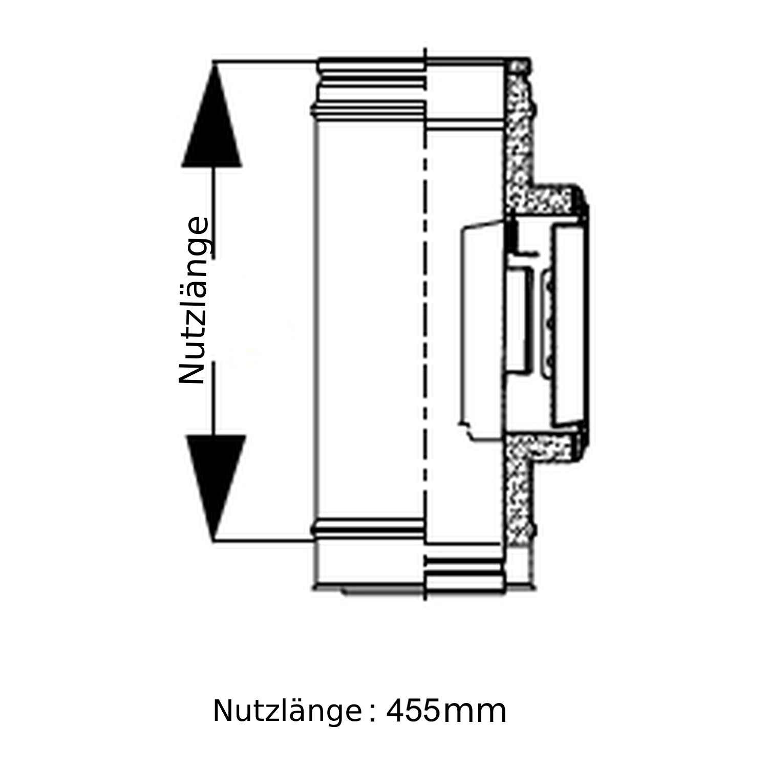 Schiedel ICS Putztüranschluss eckig Ø150 mm doppelwandig glänzend