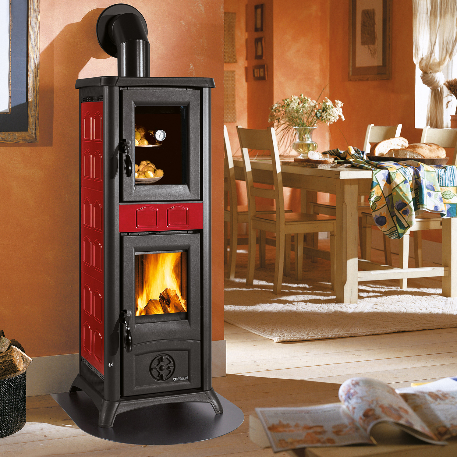 La Nordica Gemma Forno 5.0 Keramik Kaminofen Elegance Bordeaux
