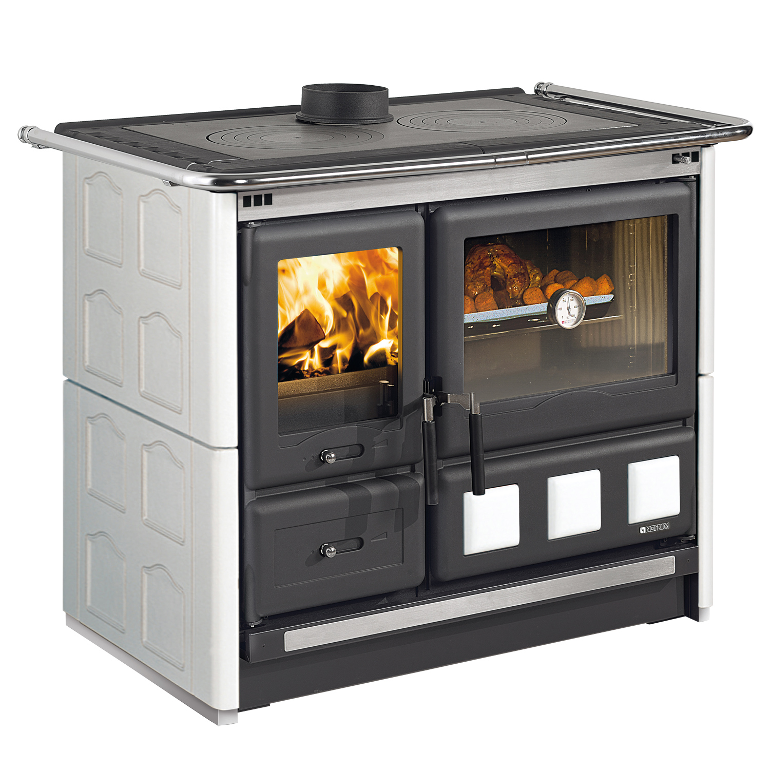 La Nordica Rosa XXL.16 Küchenofen Majolica Weiss Infinity