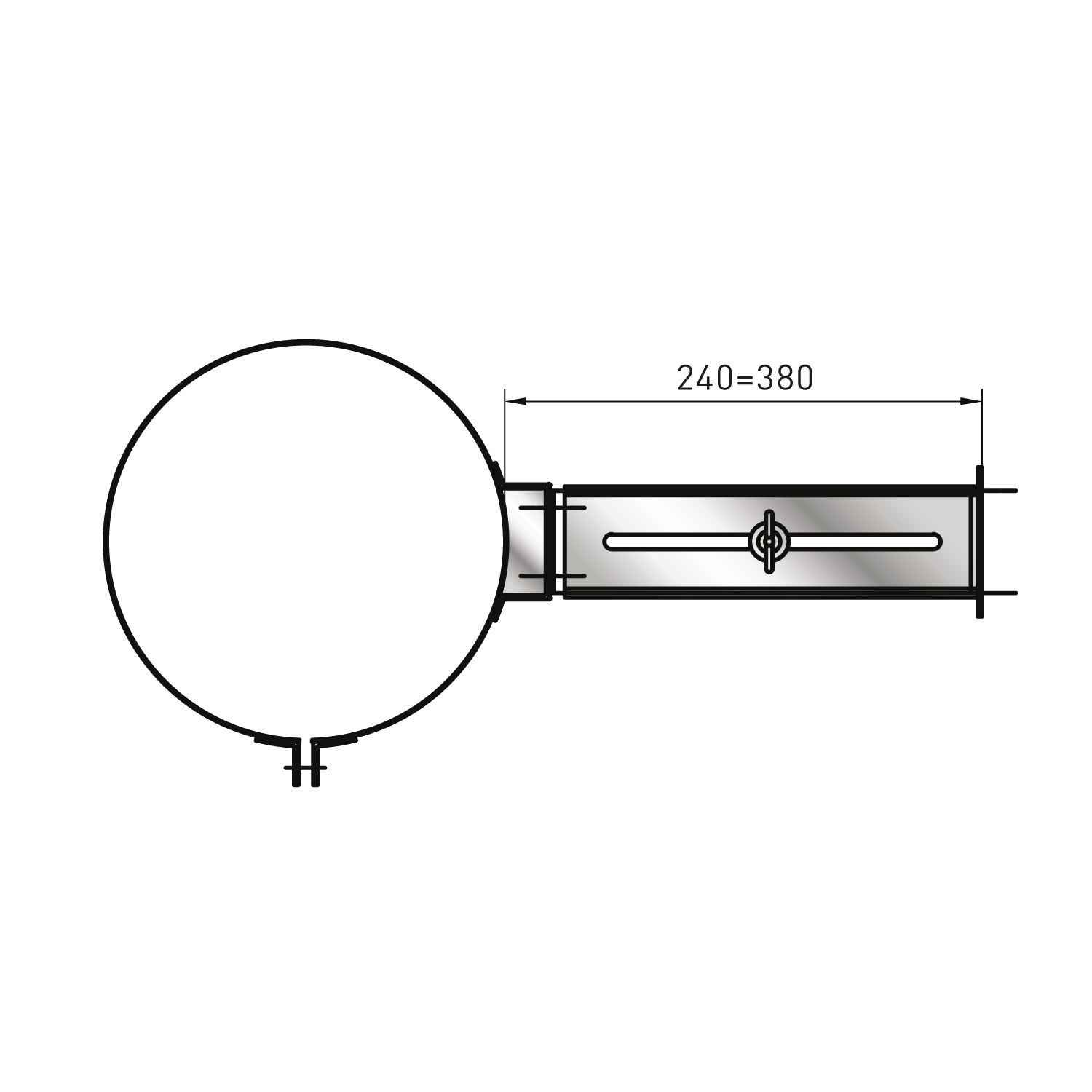 Raik Izoker Rohrschelle 150mm schwarz doppelwandig für Rauchrohr / Ofenrohr