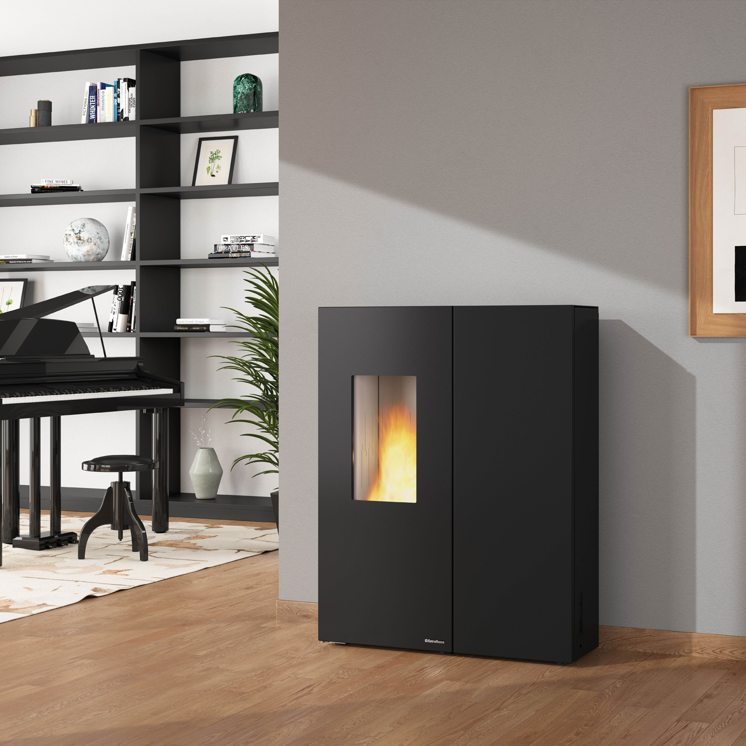 Extraflame Prestige Line Sharon Plus Steel Pelletofen Schwarz