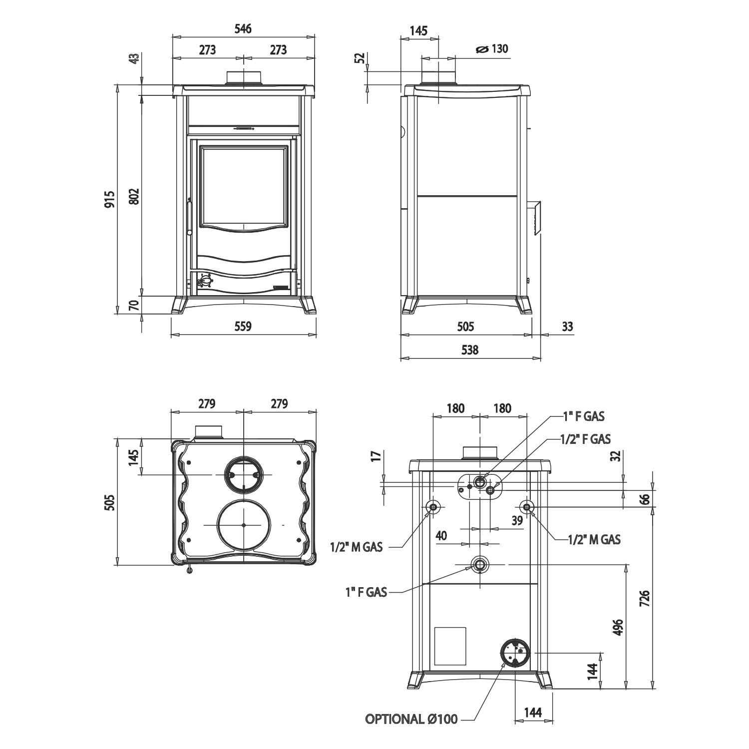 La Nordica Termorossella Plus EVO DSA 16 Wasserführender Kaminofen Speckstein