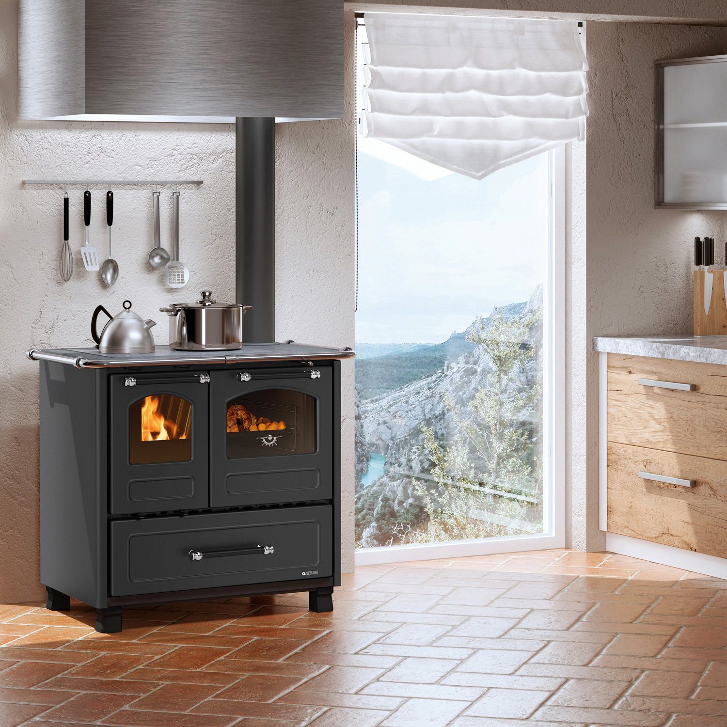 La Nordica Family 16 4,5 Küchenofen Stahl schwarz