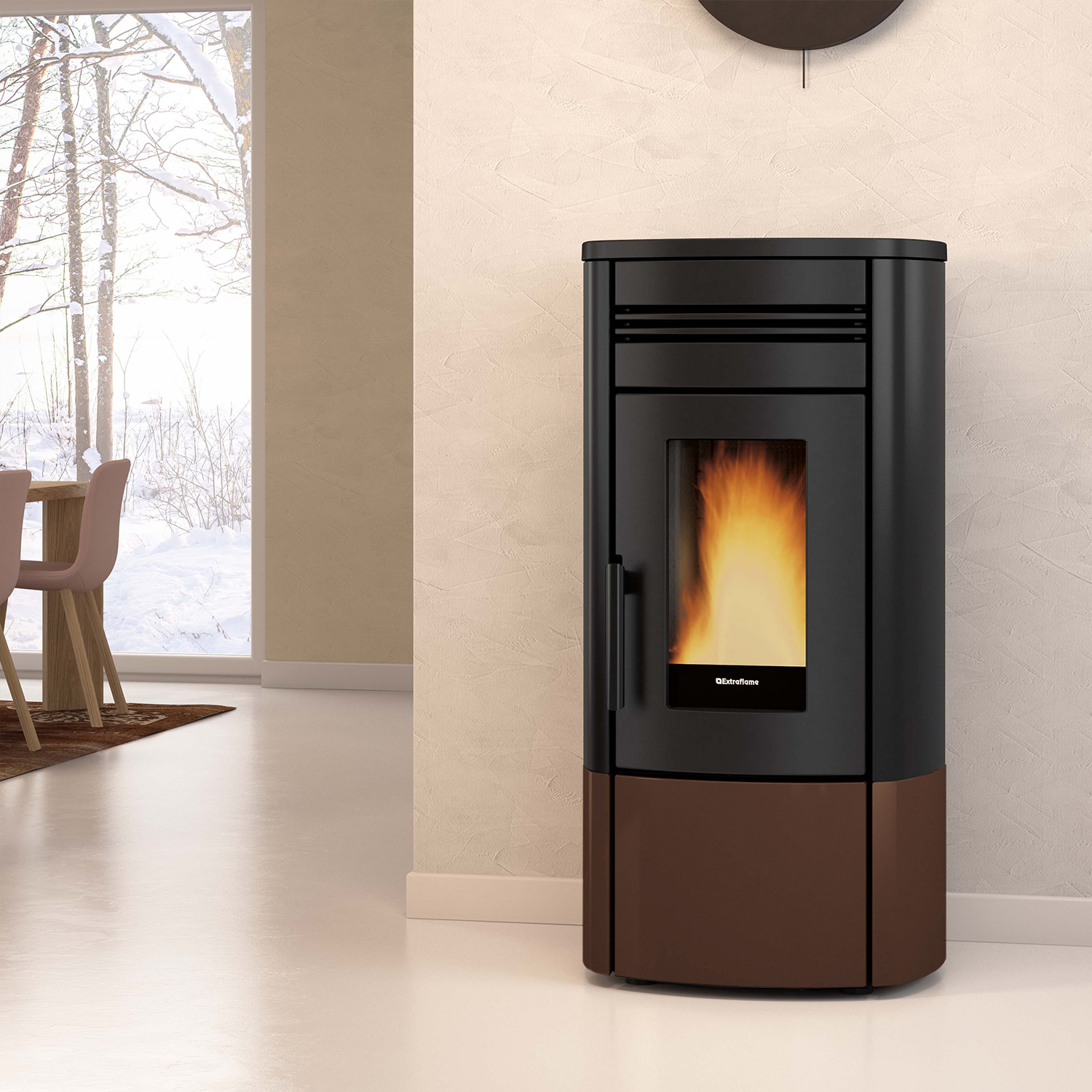 Extraflame Evolution Line Noris Plus Pelletofen Stahl Bronze Extraflame Evolution Line Noris Plus Pelletofen Stahl Bronze