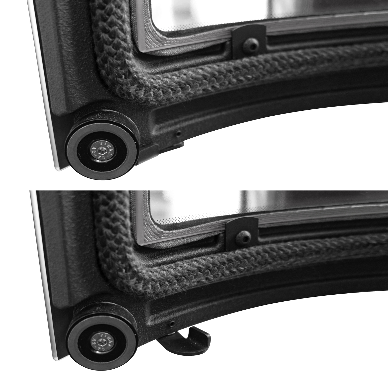 Lotus Maestro 152 Kaminofen Schwarz/ Limestone, Rauchabgang oben